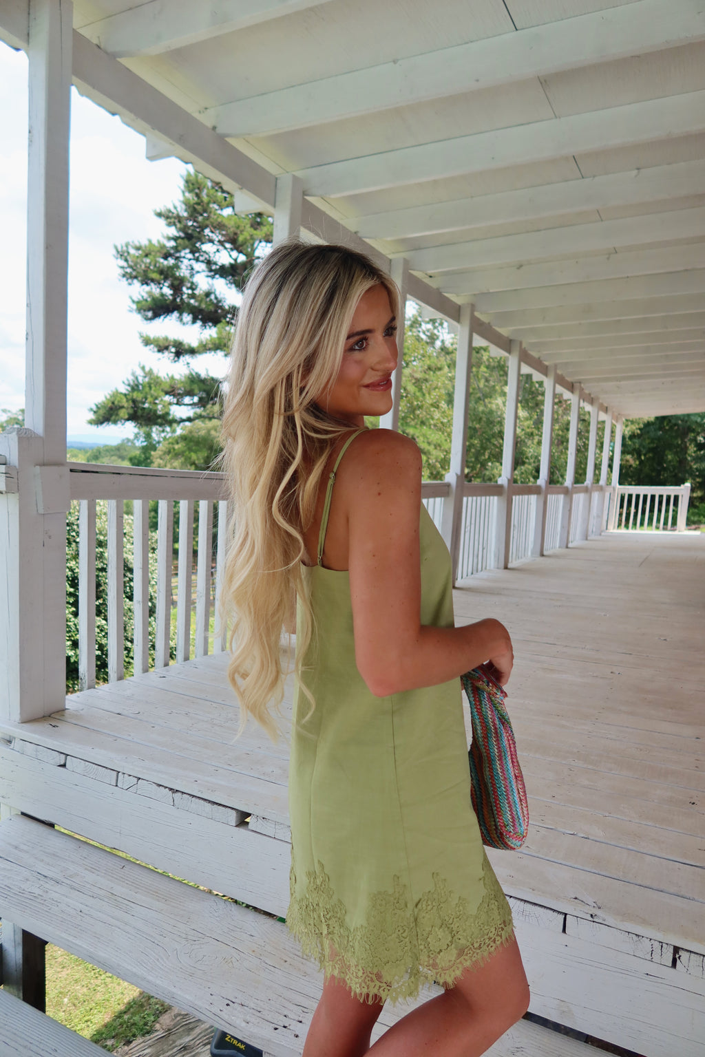Matcha & Lace Mini Dress