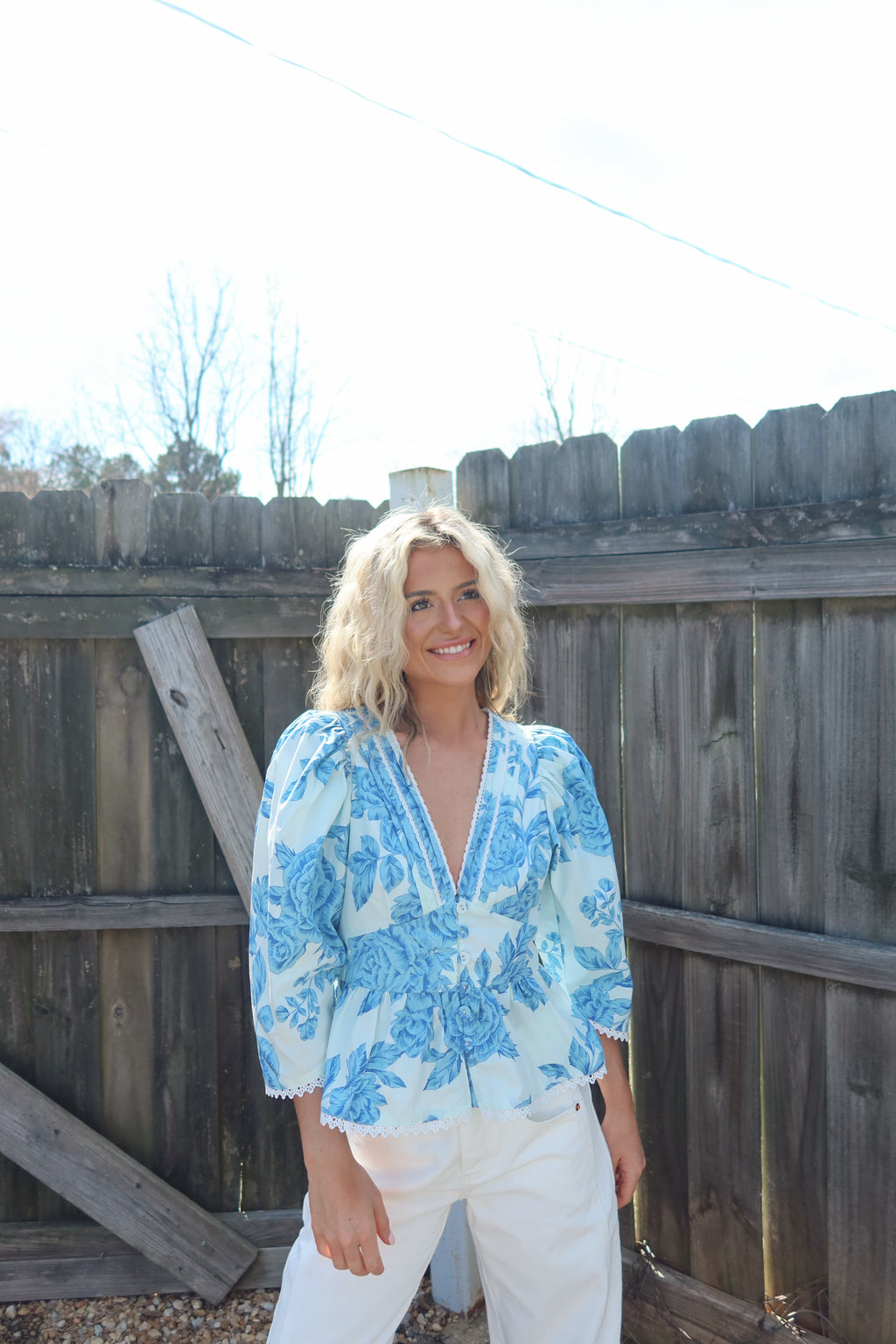 Ana Floral Puff Sleeve Blouse