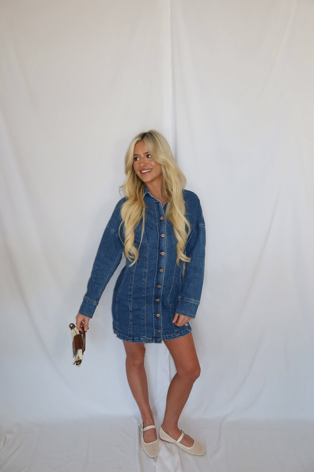 Collins Button Down Denim Dress