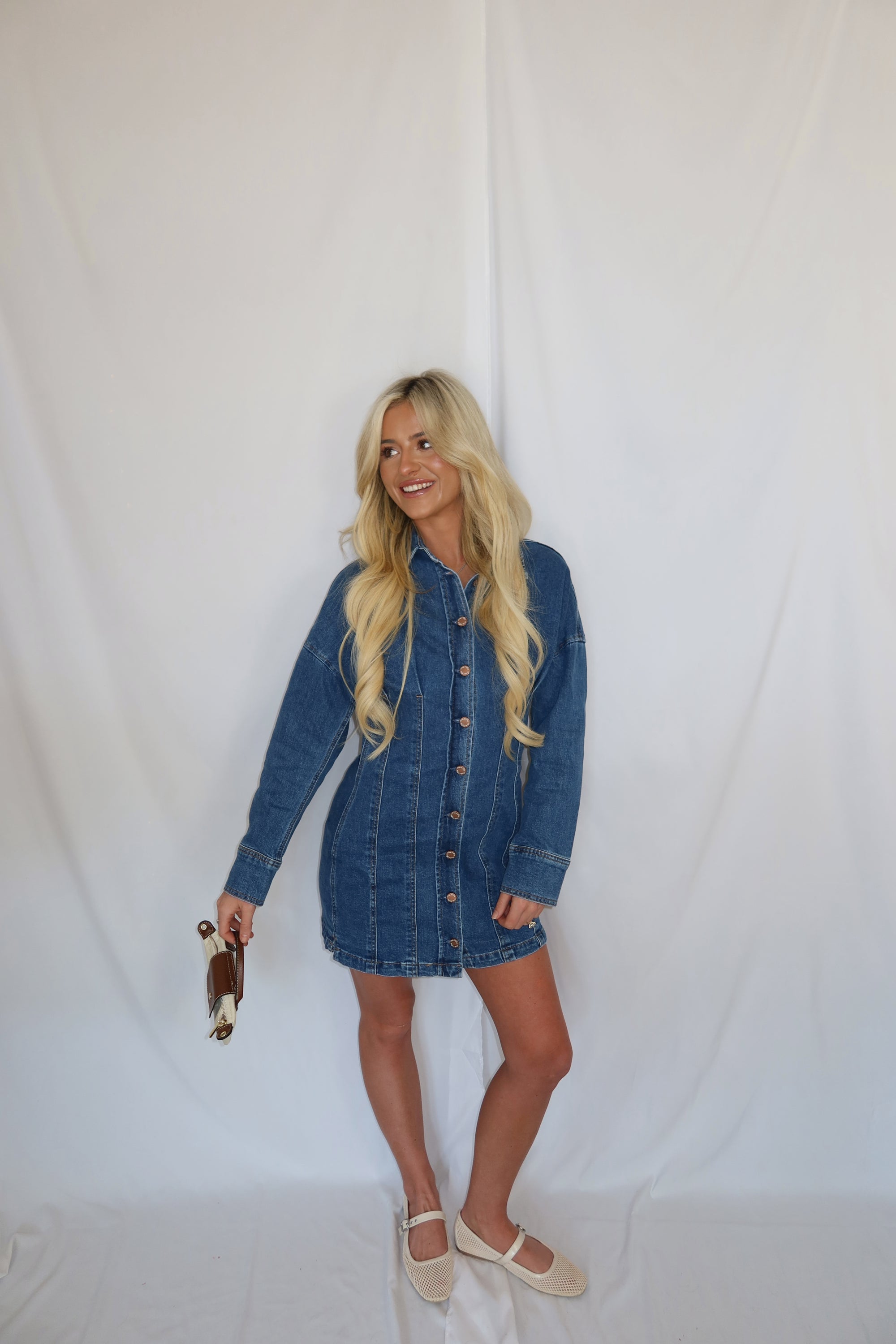 Collins Button Down Denim Dress
