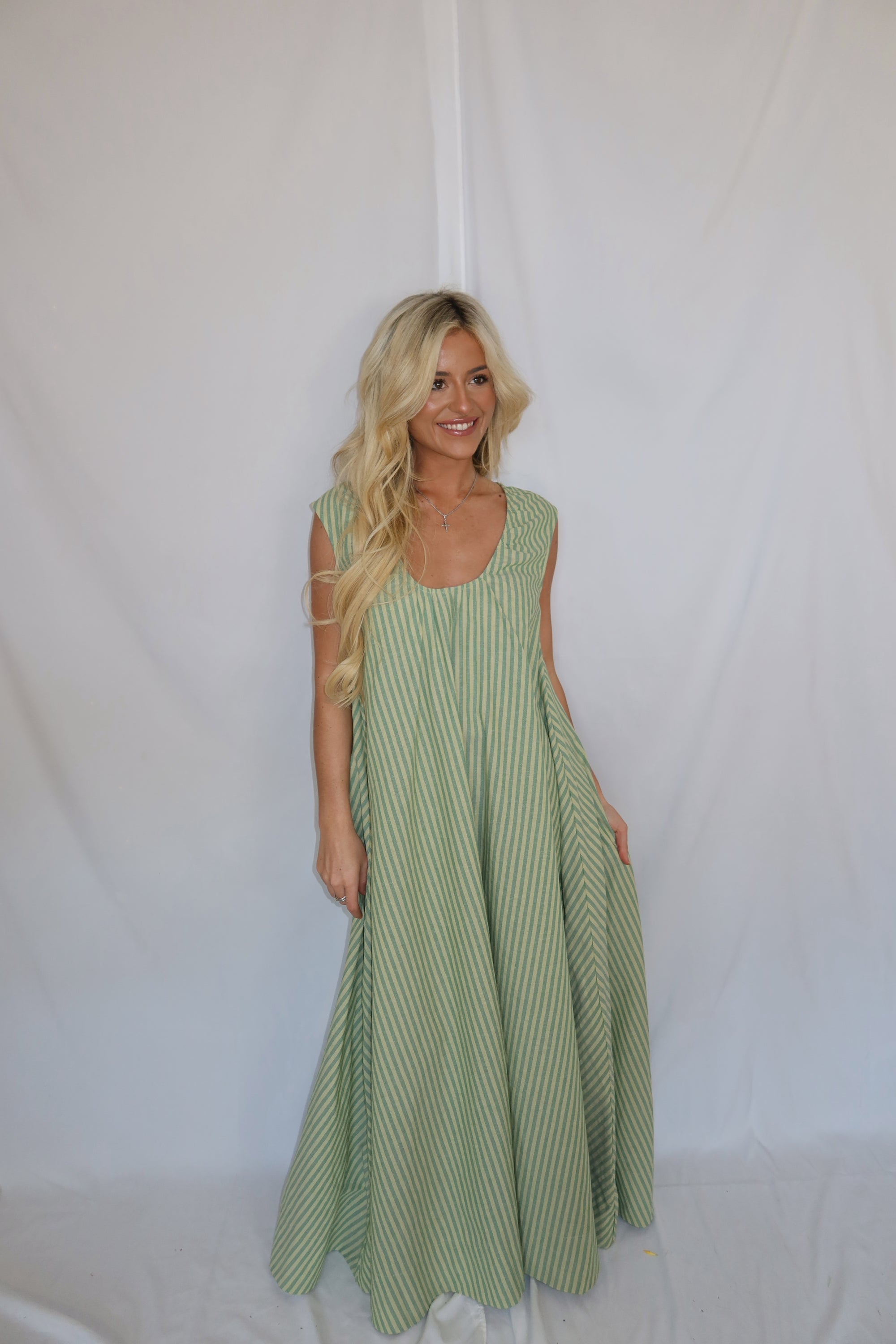 Violet Striped Maxi Dress