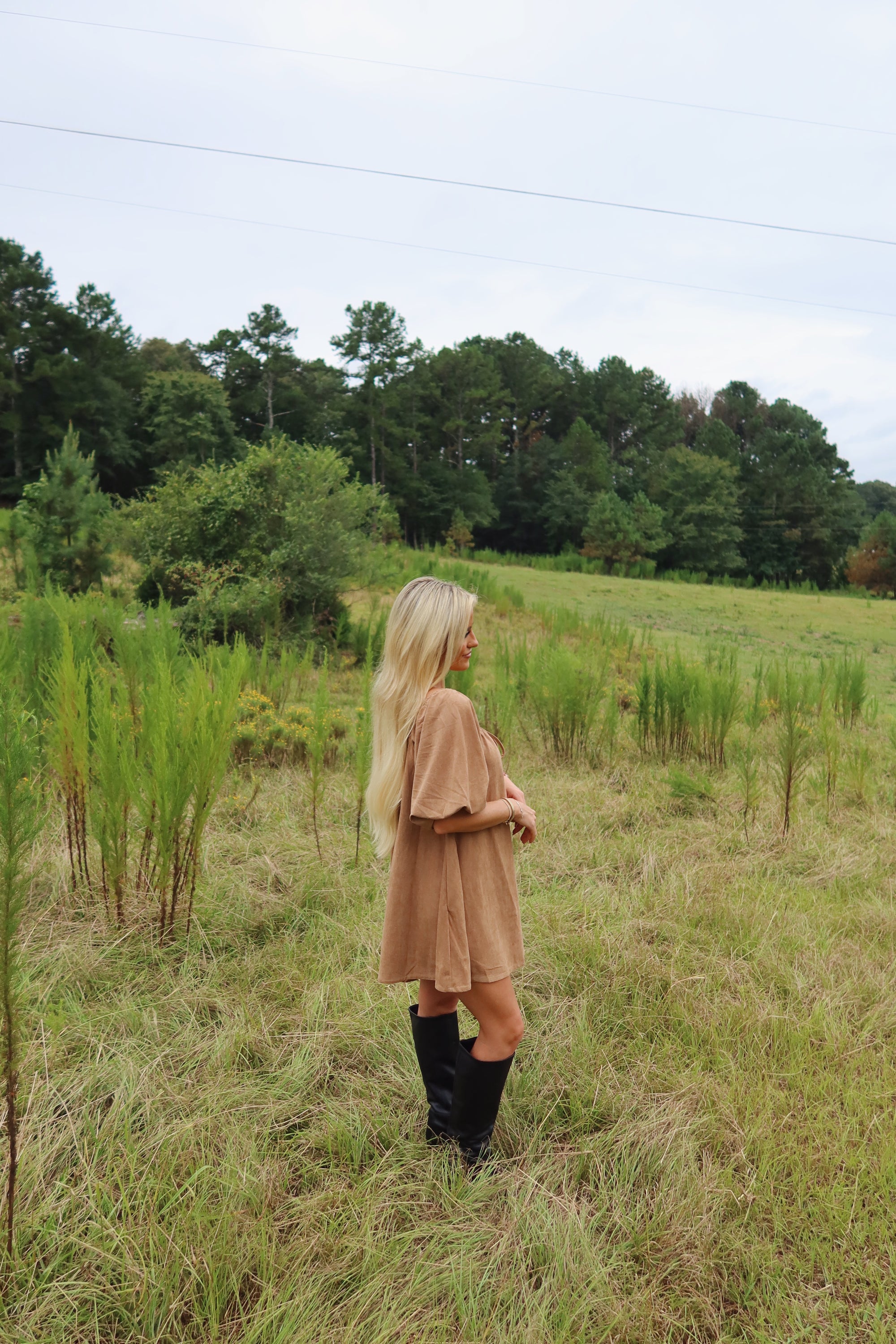 Suede Babydoll Romper