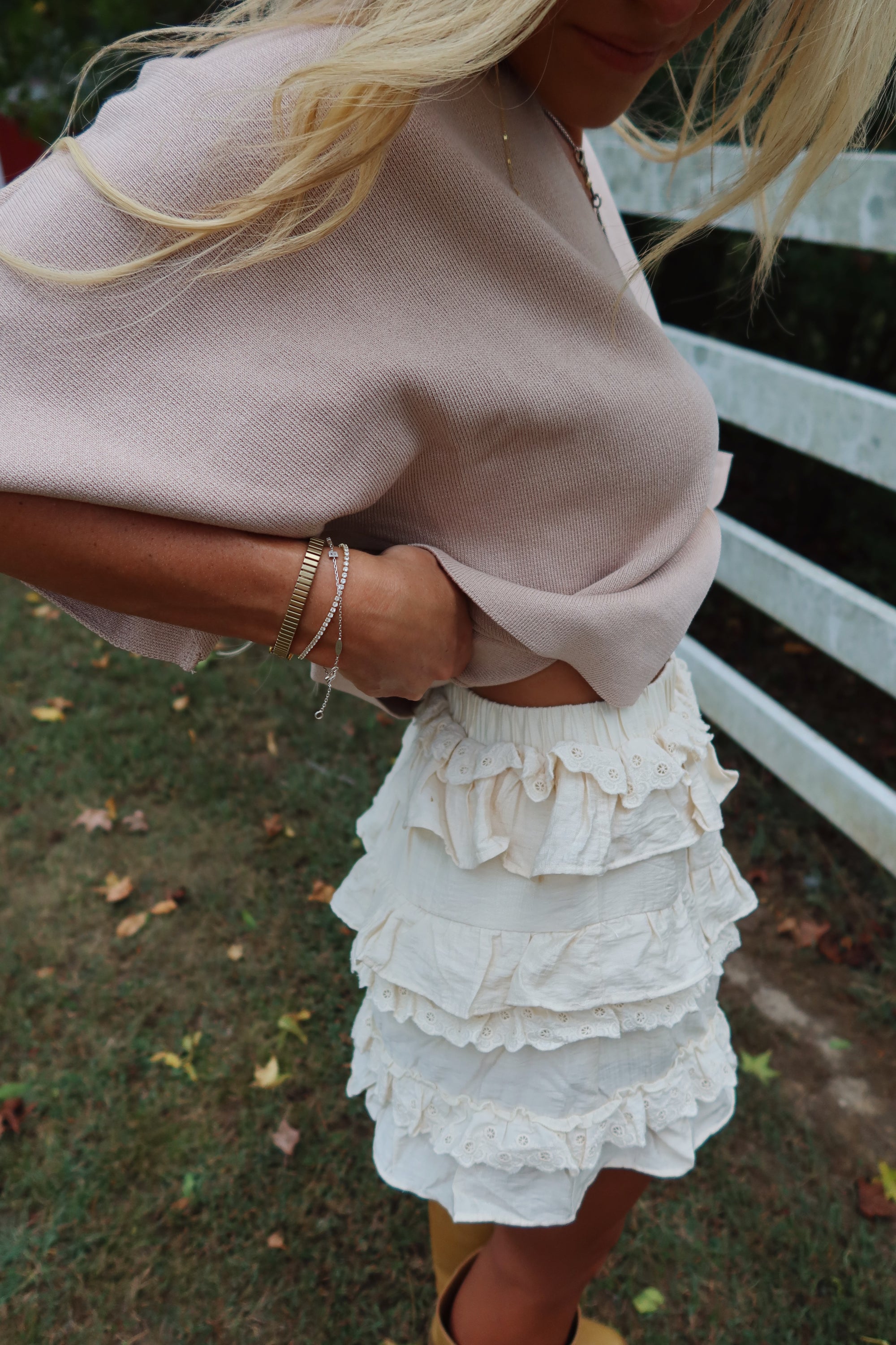 Layered Ruffled Mini Skort