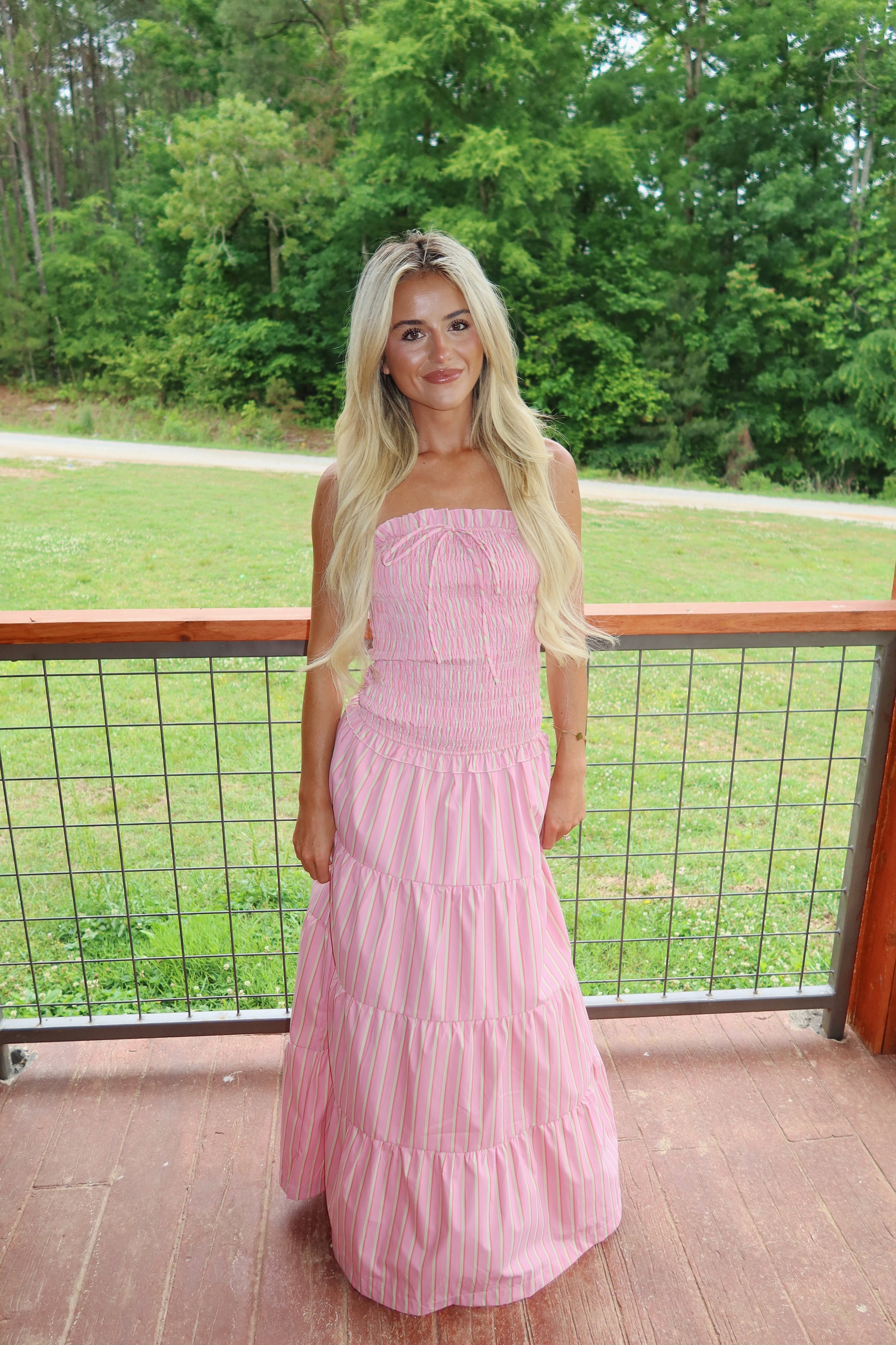 Bellport Striped Smocked Maxi Dress