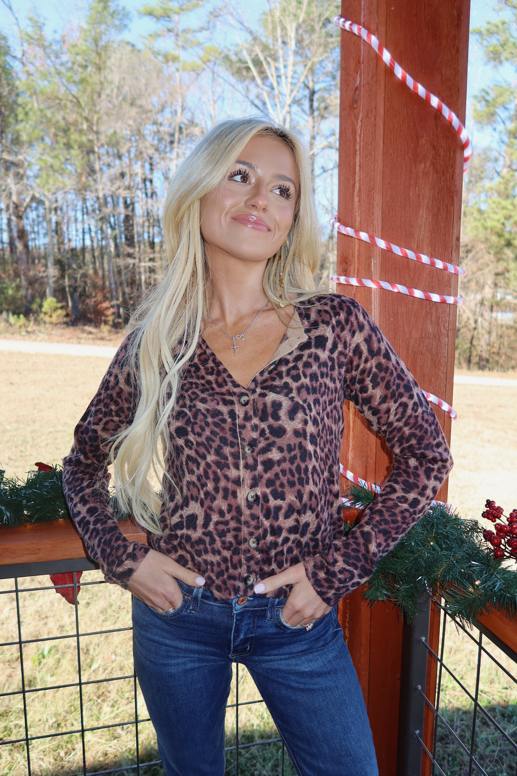 Sally Leopard Knit Top