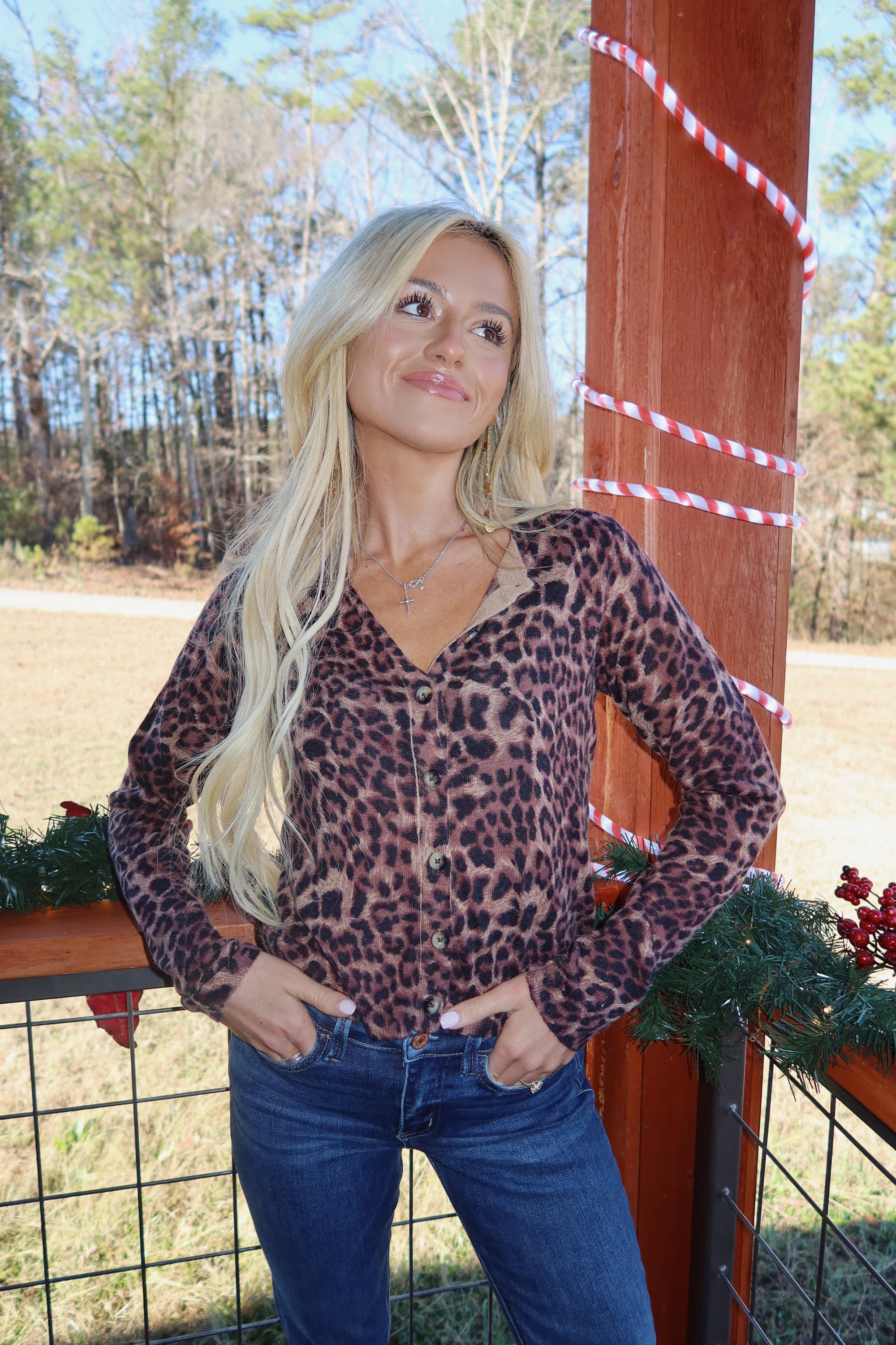 Sally Leopard Knit Top