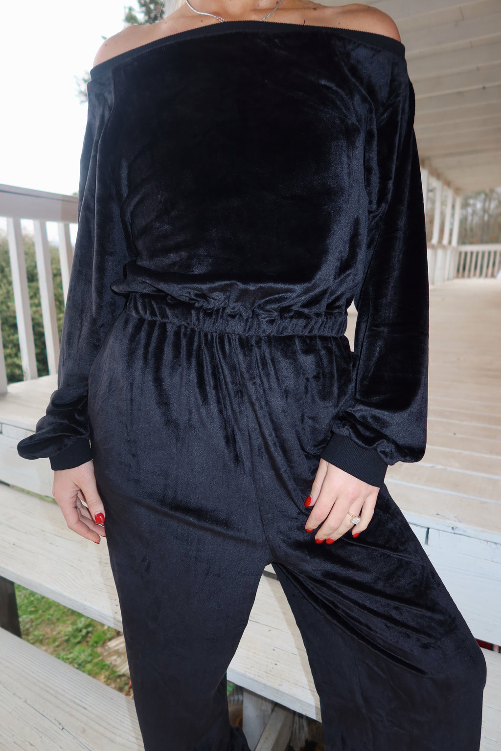 Velvet Jumpsuit (Black)