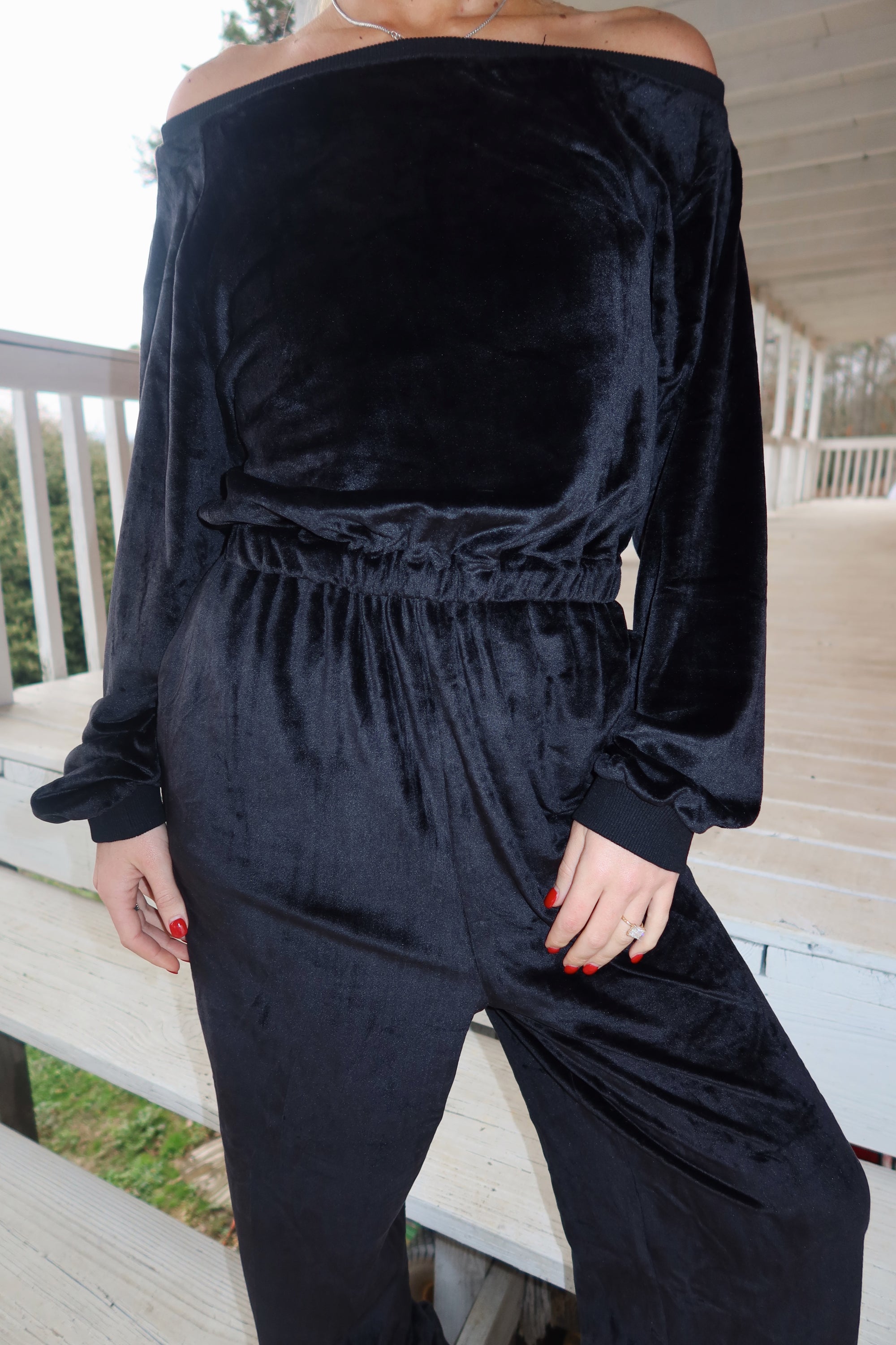 Velvet Jumpsuit (Black)