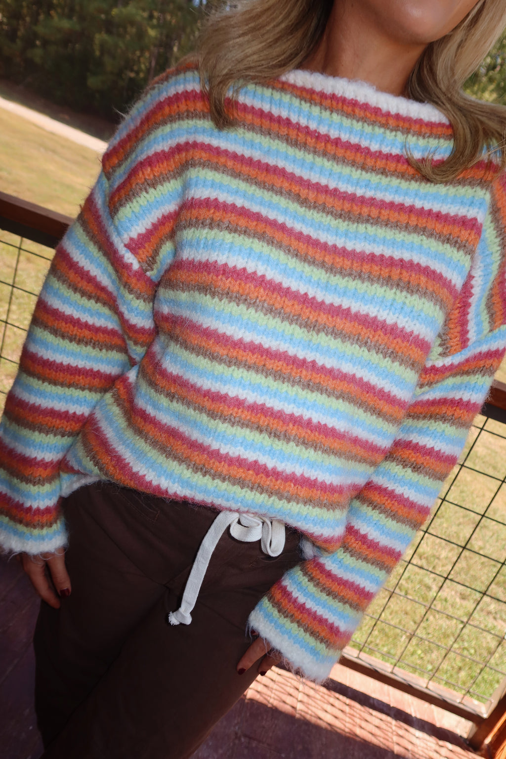 Chels Multi Striped Chunky Sweater