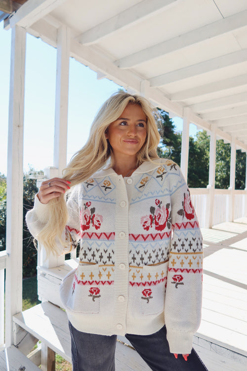 *LAST ONE* Floral Button Up Cardigan