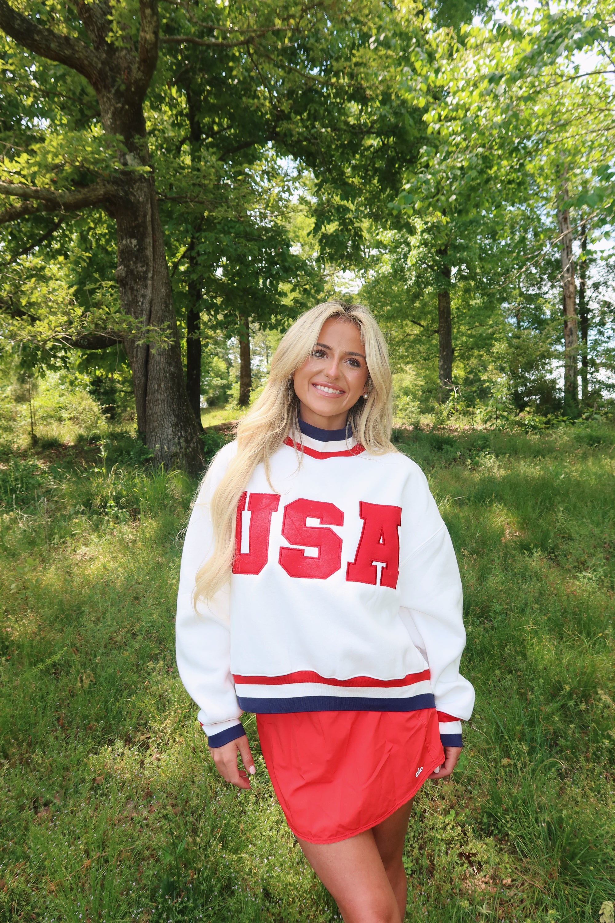 USA Mock Neck-WHITE