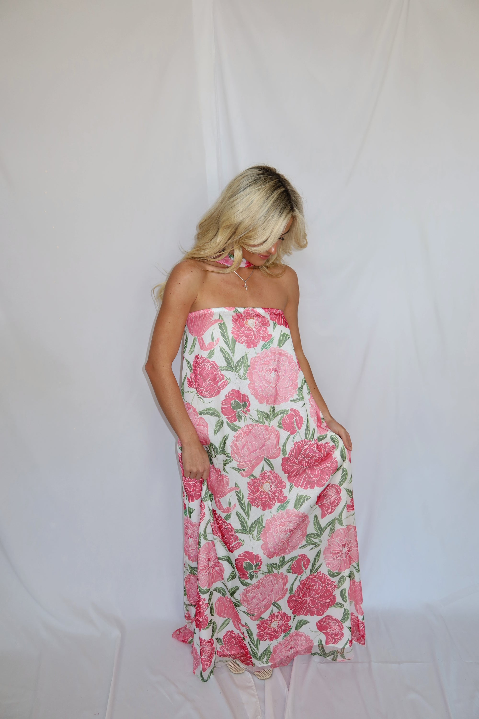 In Bloom Floral Maxi Scarf Dress
