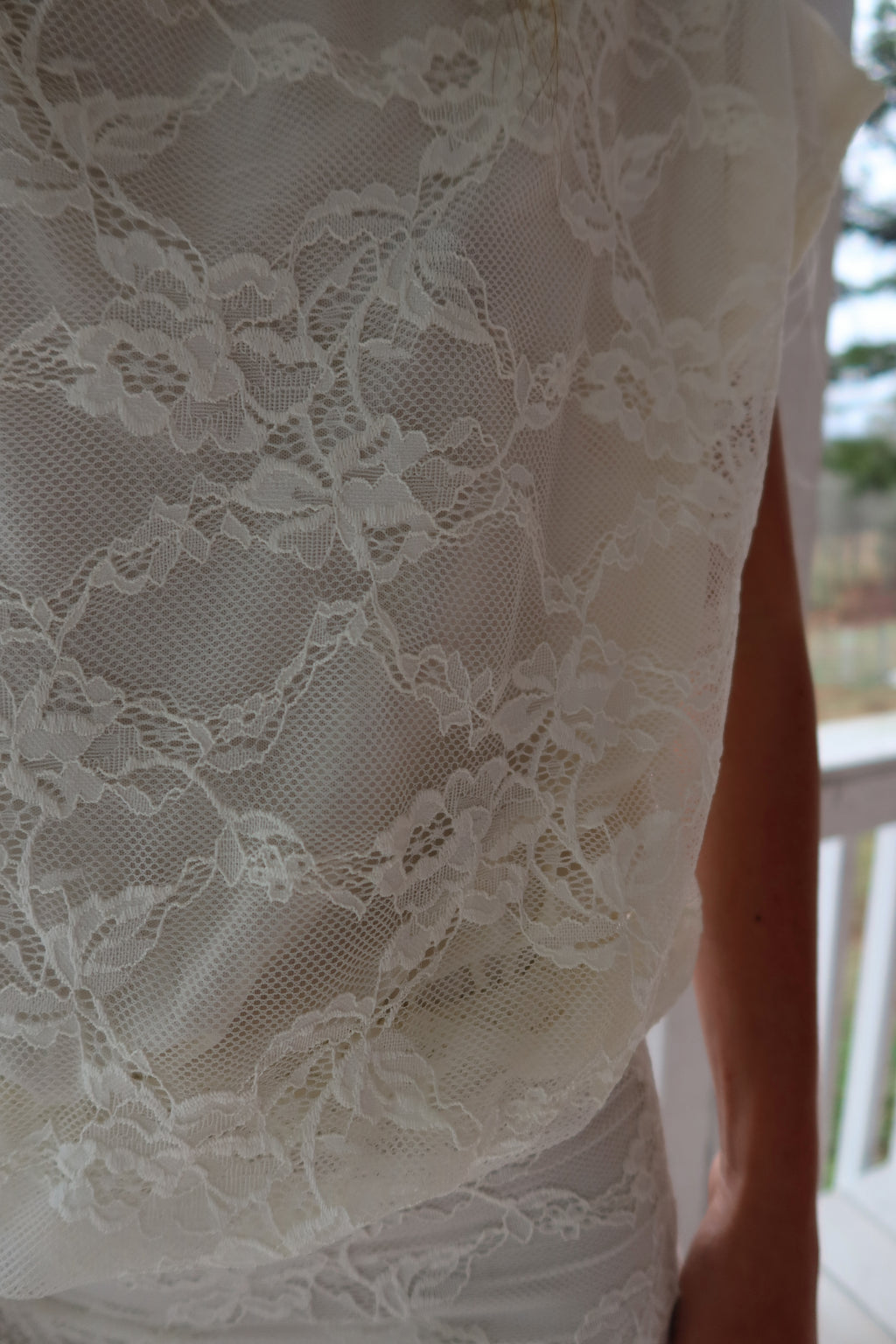 Rose Lace Dolman Mini Dress