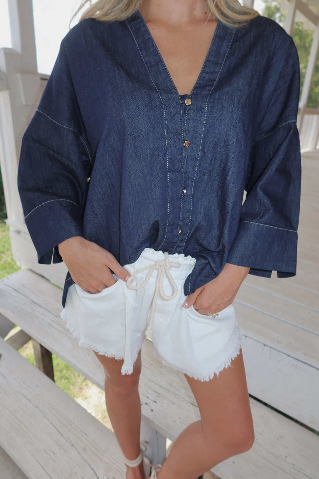 Wrenley Oversized Denim Top