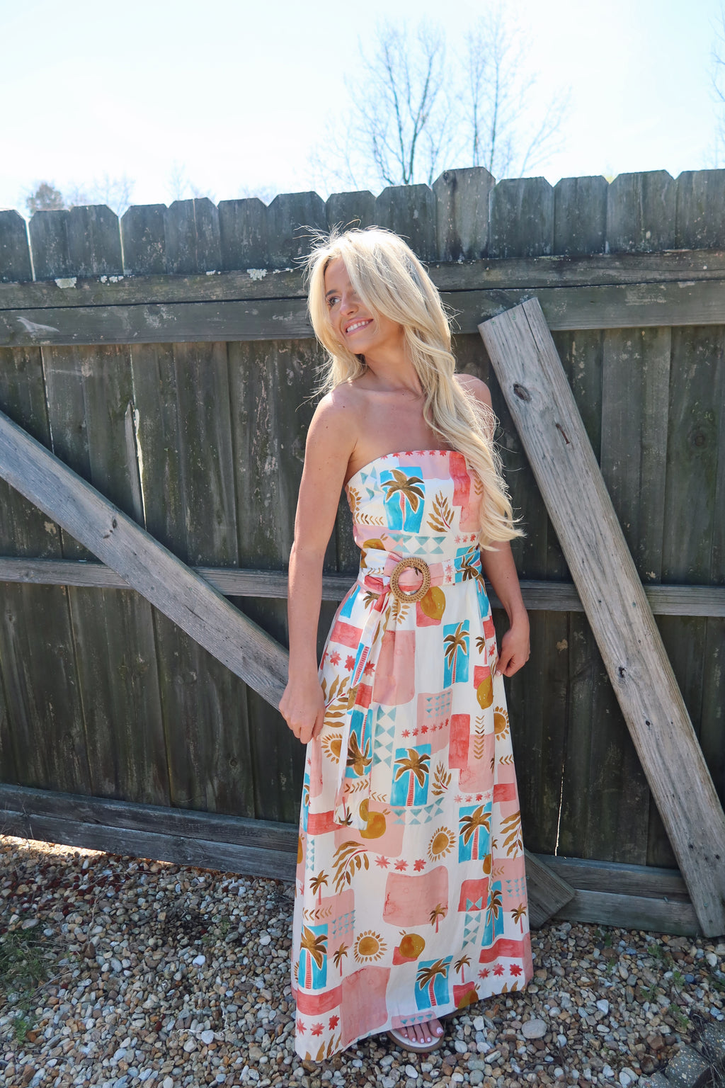 Moroccan Spring Belted Maxi Dress