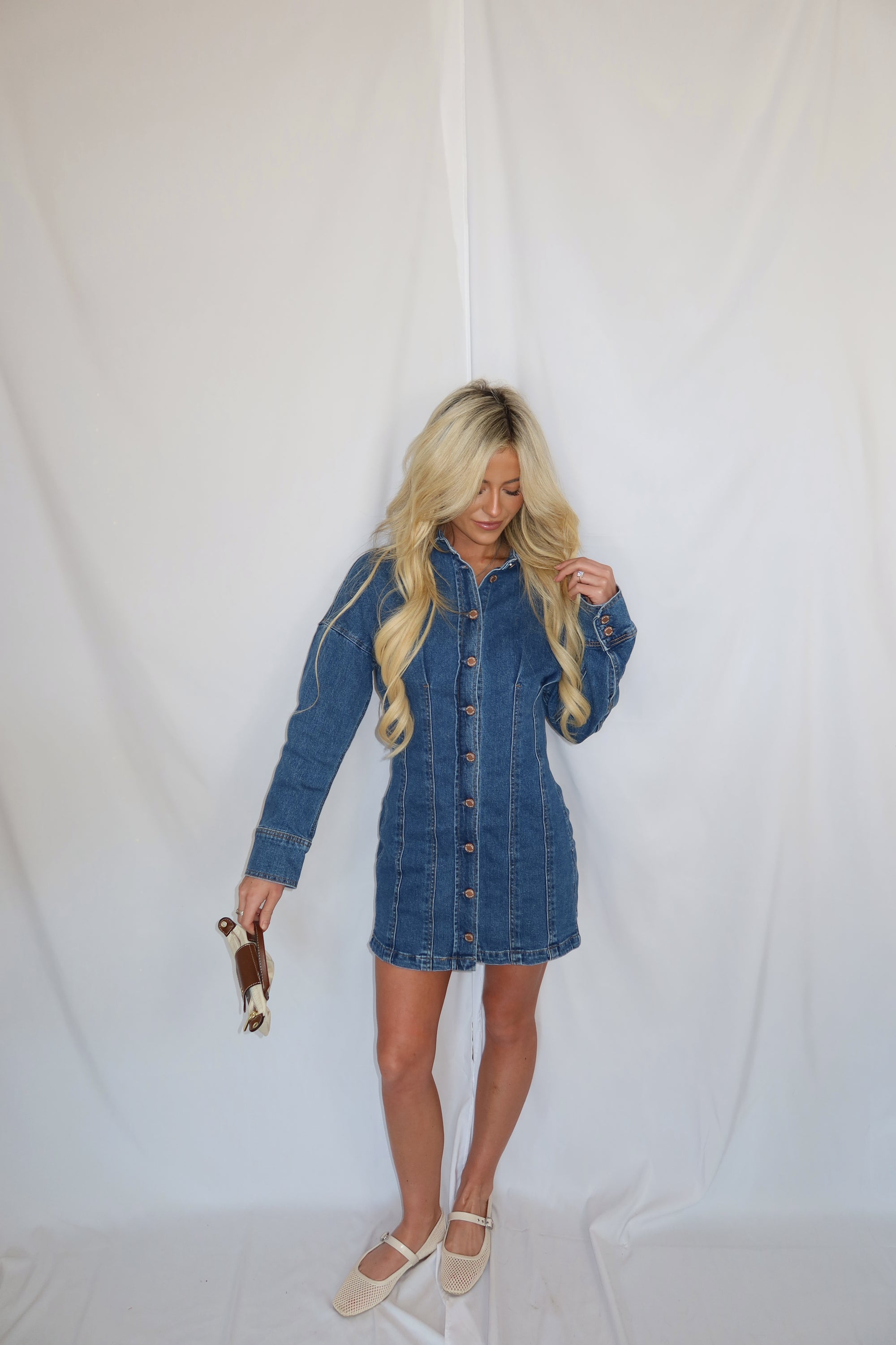 Collins Button Down Denim Dress