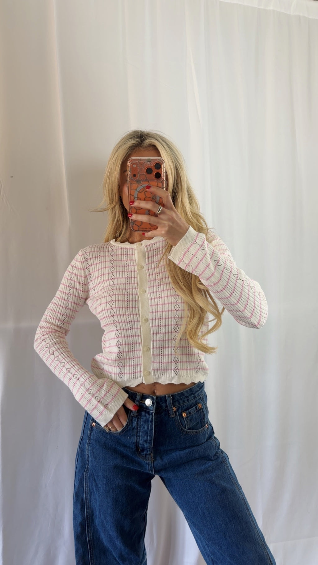 Blush & Cream Cardigan