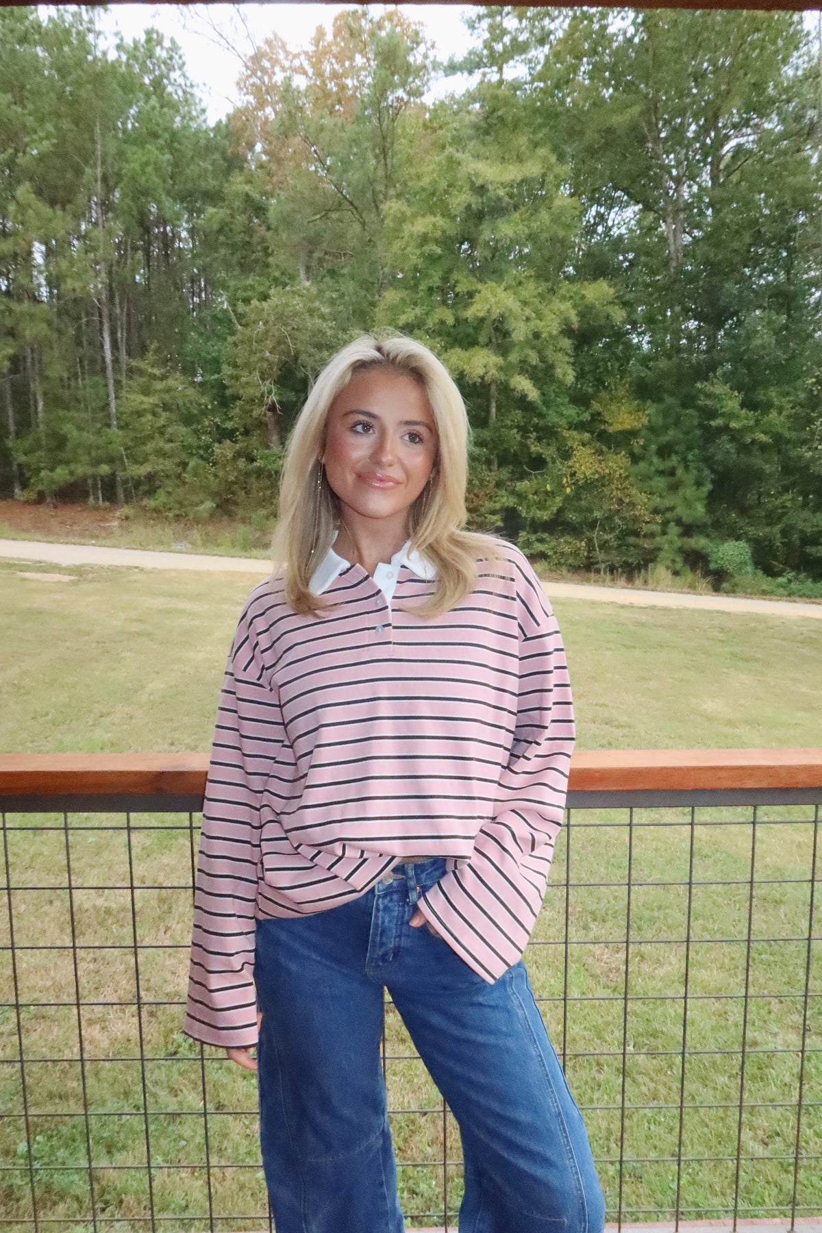 Boxy Striped Rugby Top