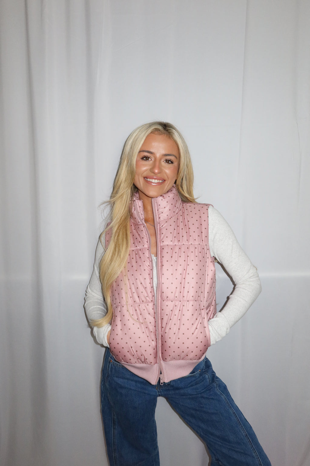 Darling Polka Dot Puffer Vest