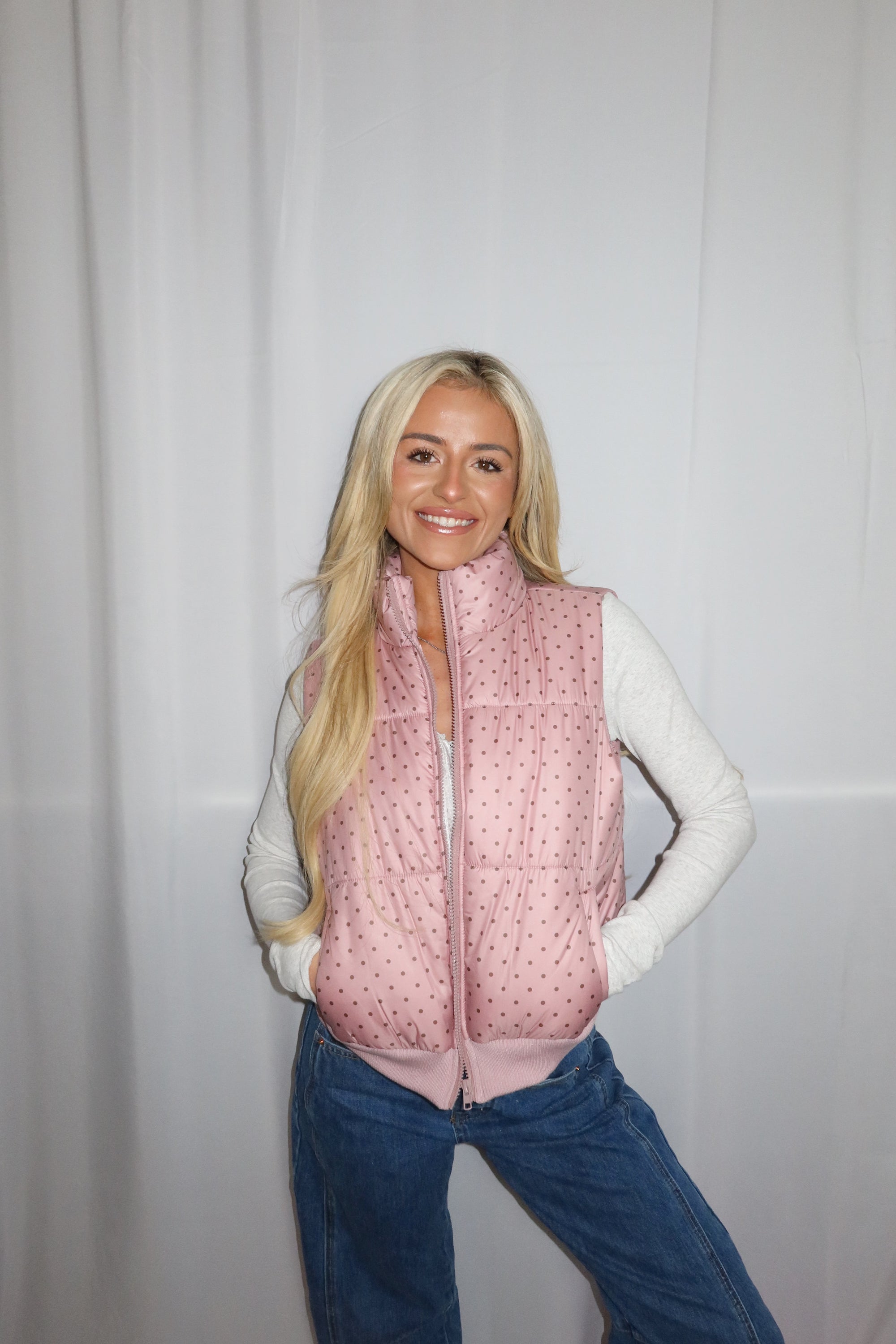 Darling Polka Dot Puffer Vest