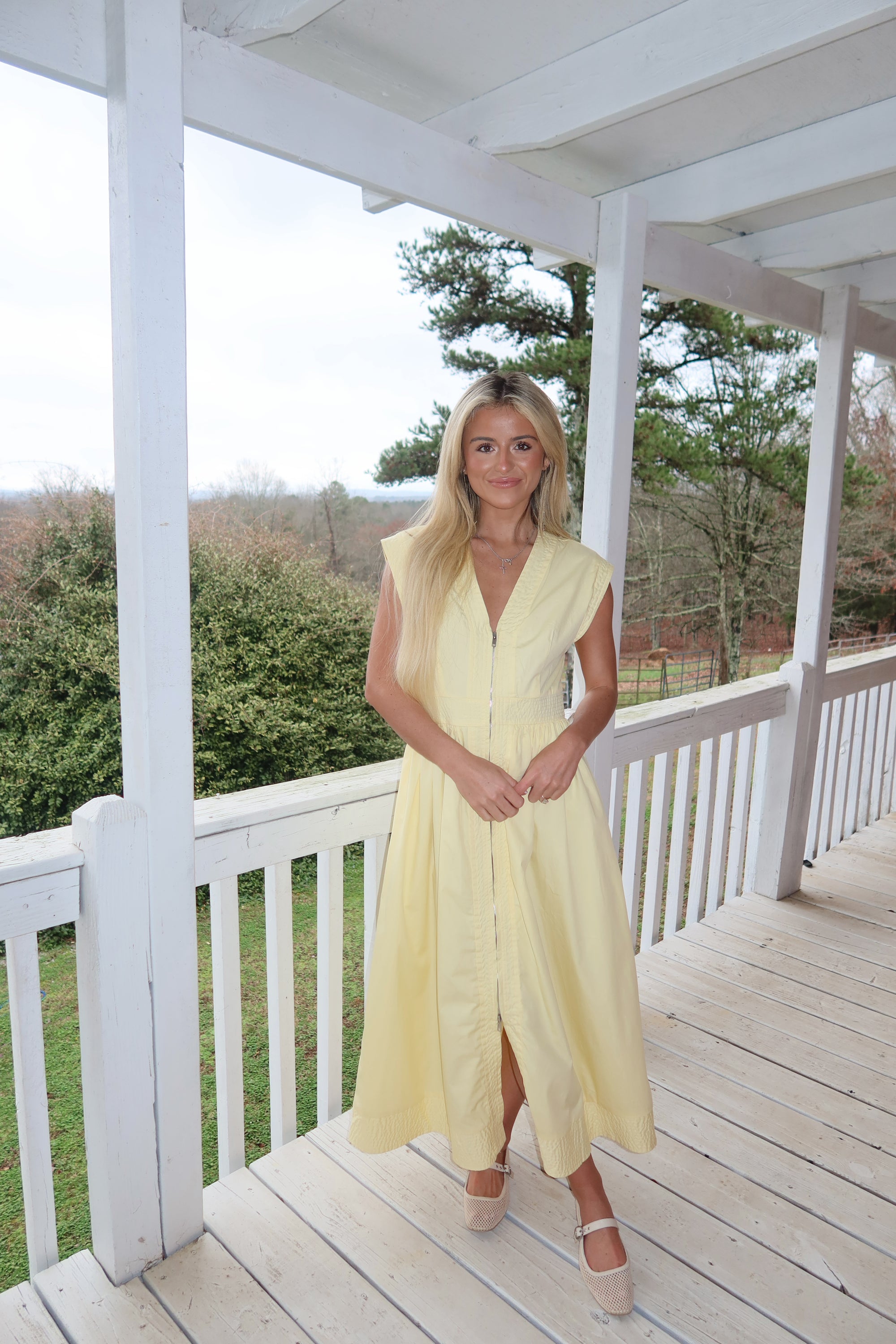 Mia Cap Sleeve Zip Midi Dress