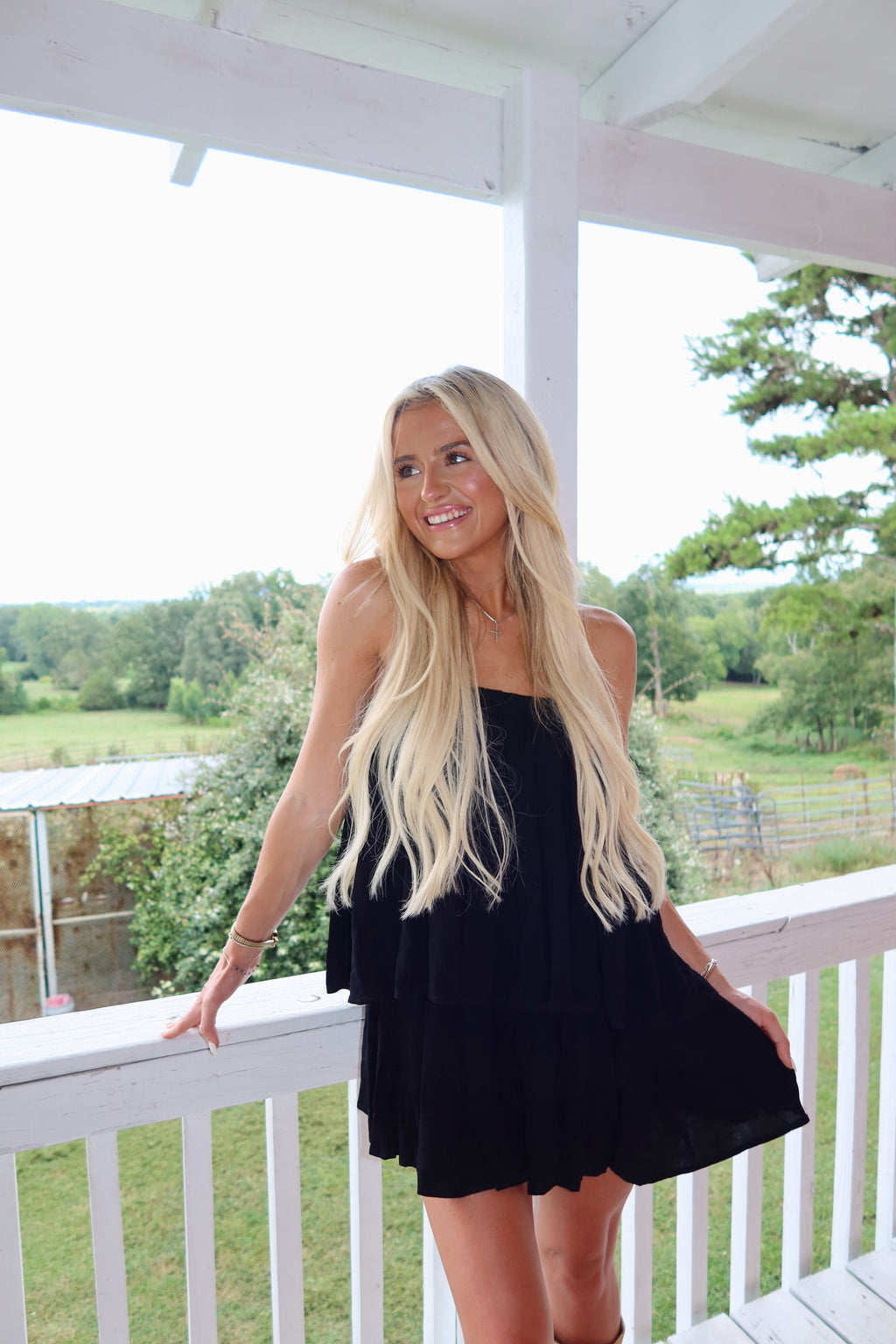 Strapless Tiered Romper