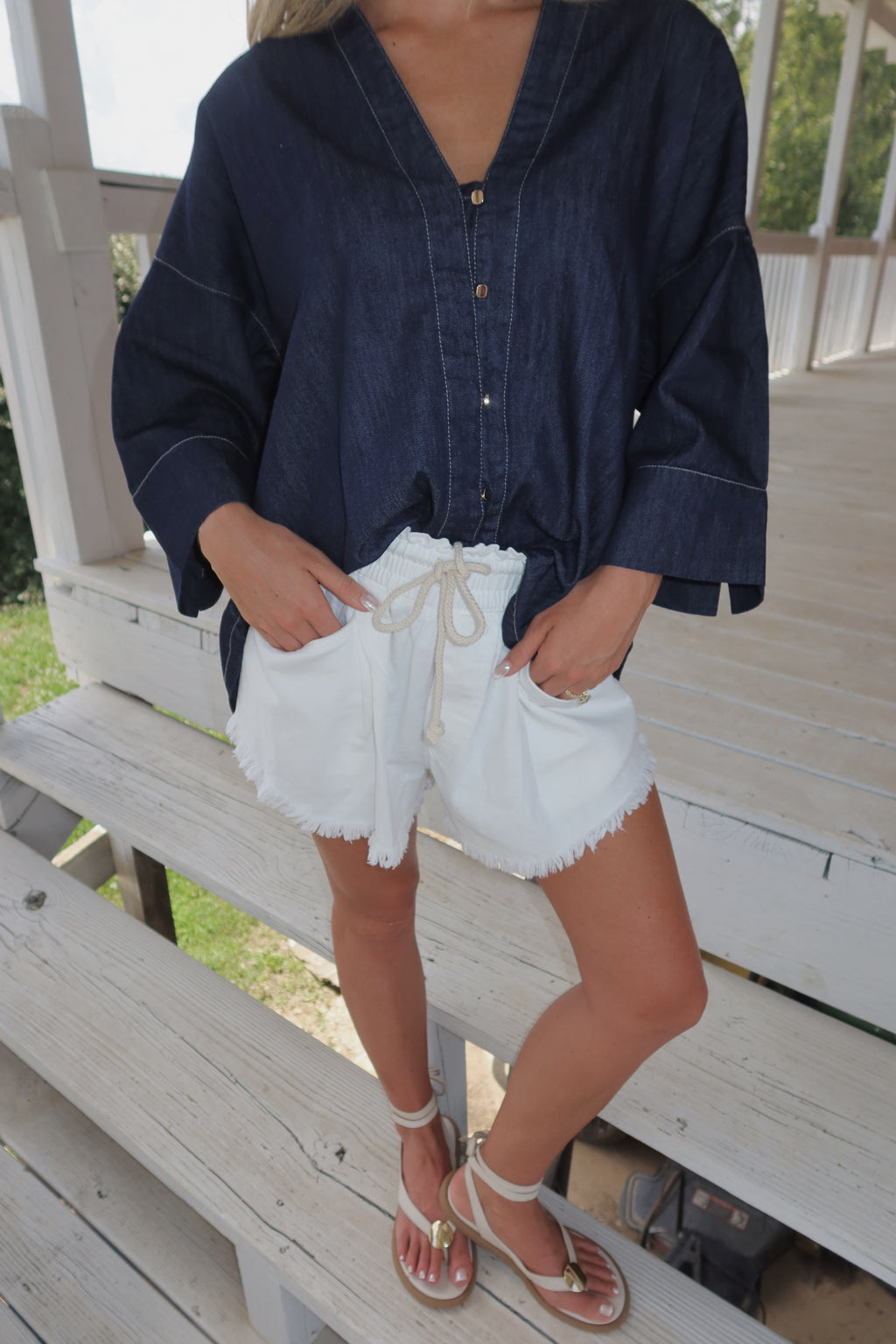 Wrenley Oversized Denim Top