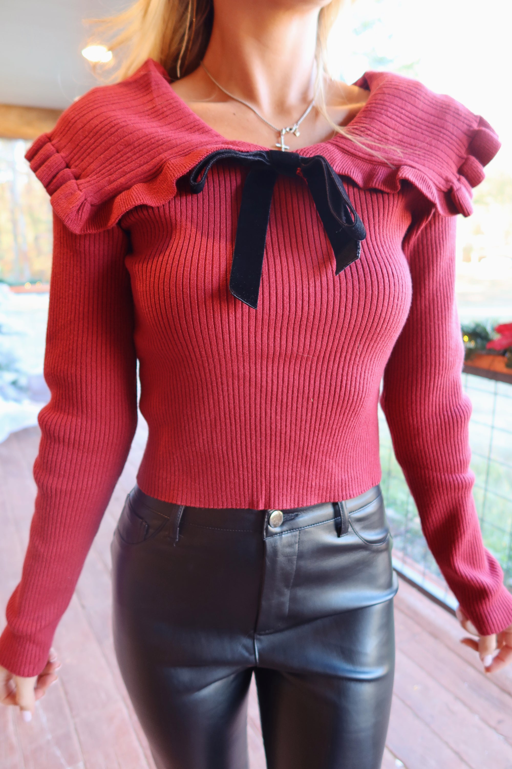 LAST ONE* The Scarlet Bow Knit