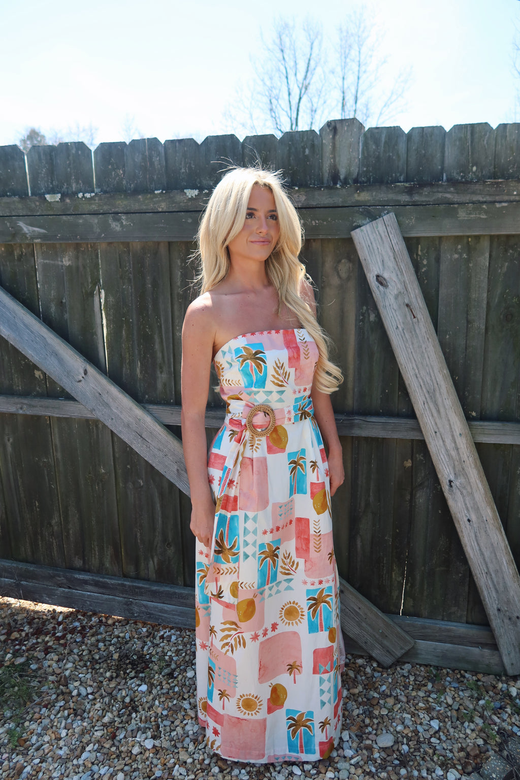 Moroccan Spring Belted Maxi Dress