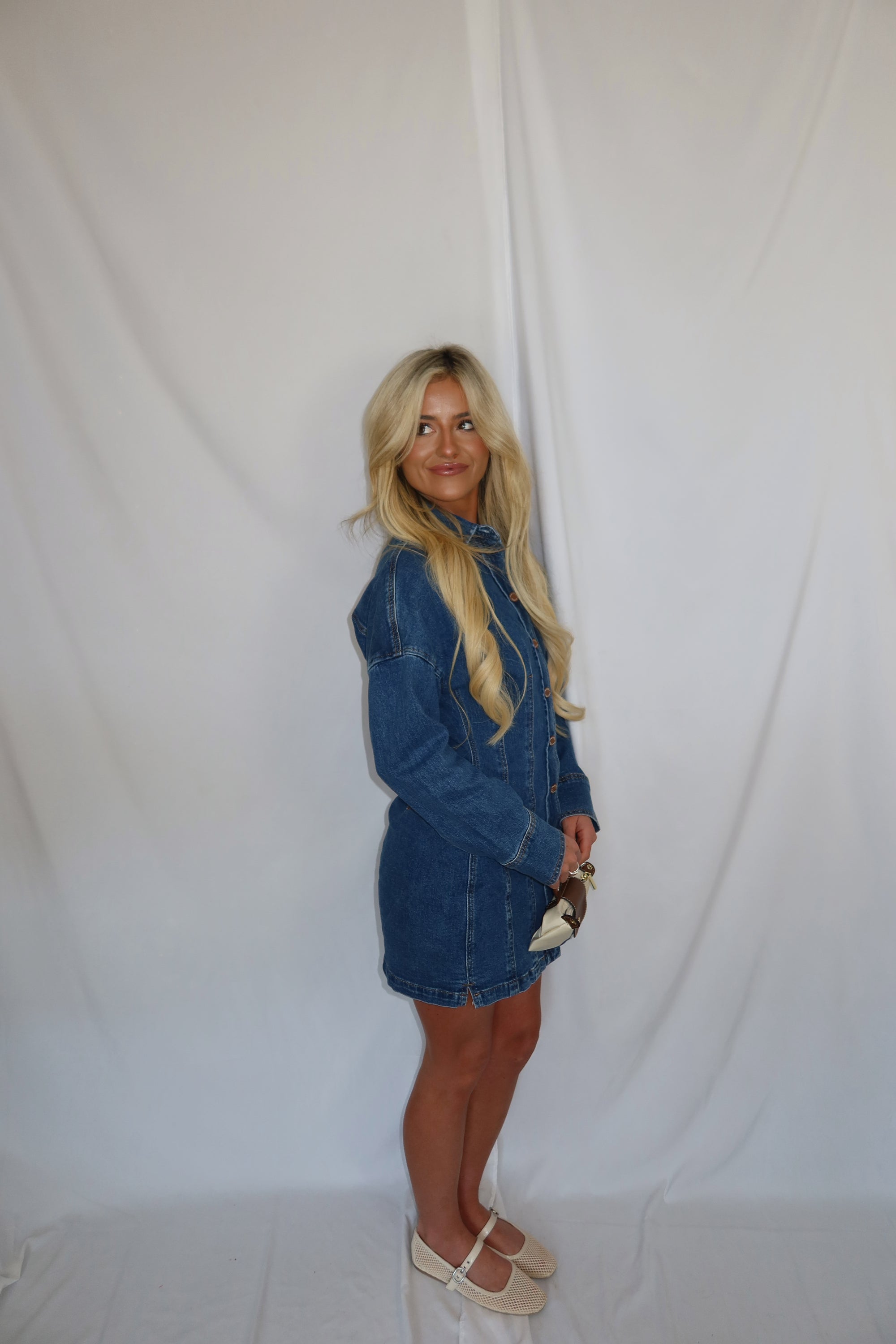 Collins Button Down Denim Dress