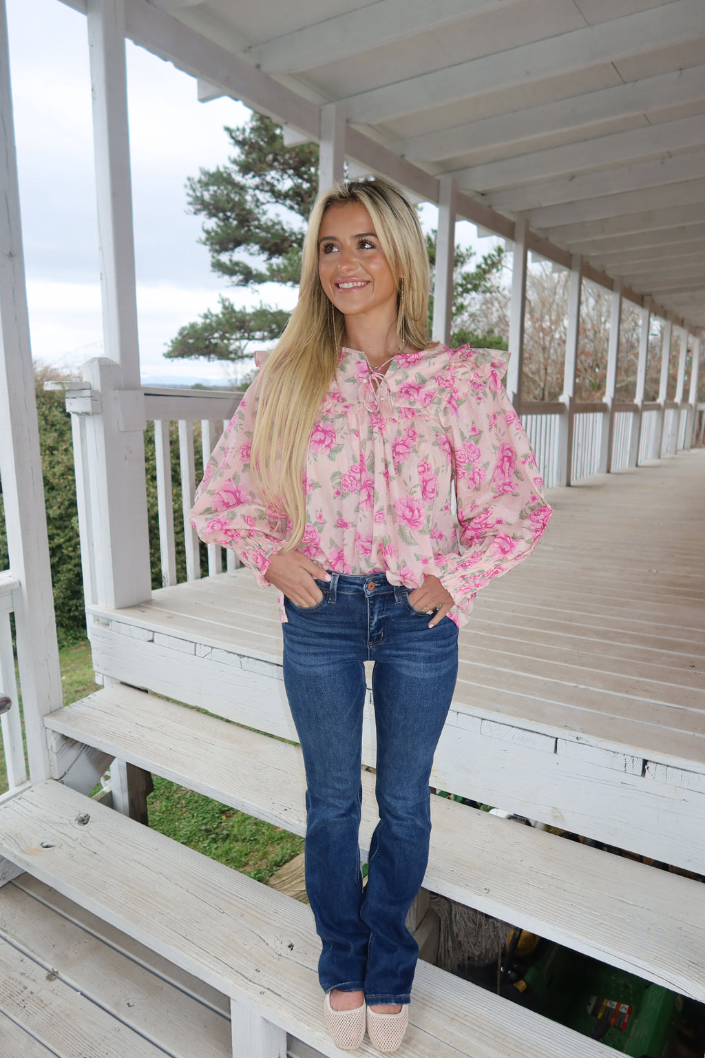 Alivia Floral Ruffle Blouse