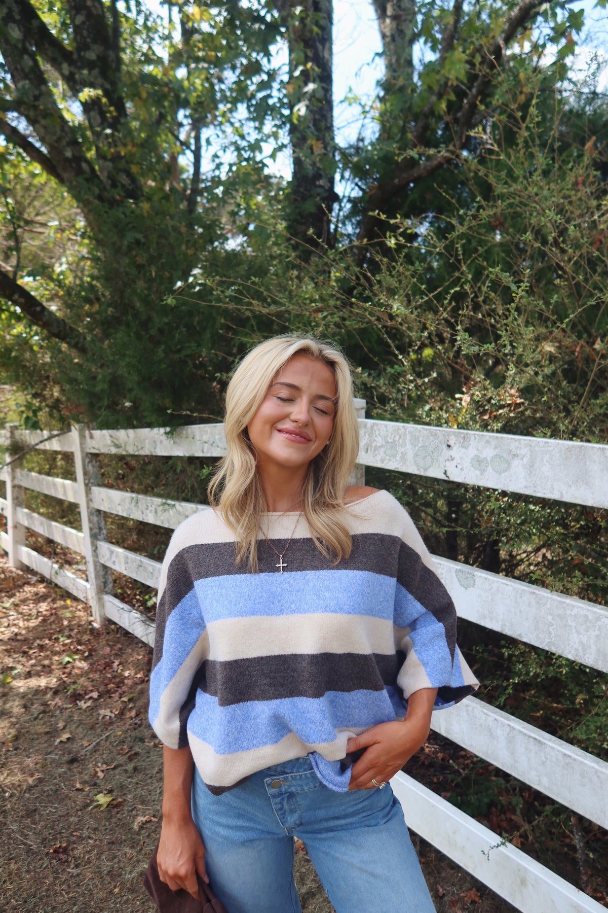 Katie Stripe Dolman Knit