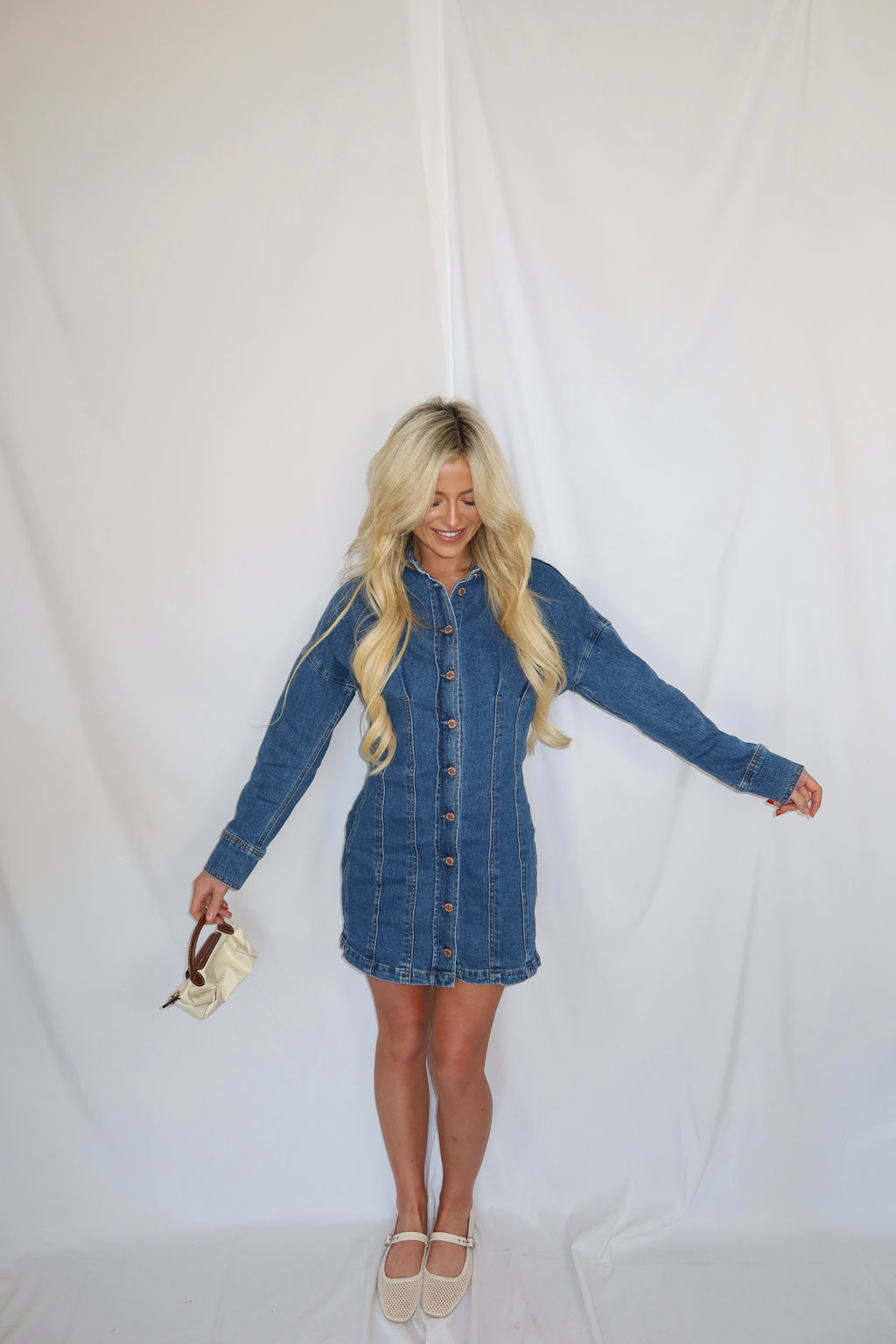 Collins Button Down Denim Dress