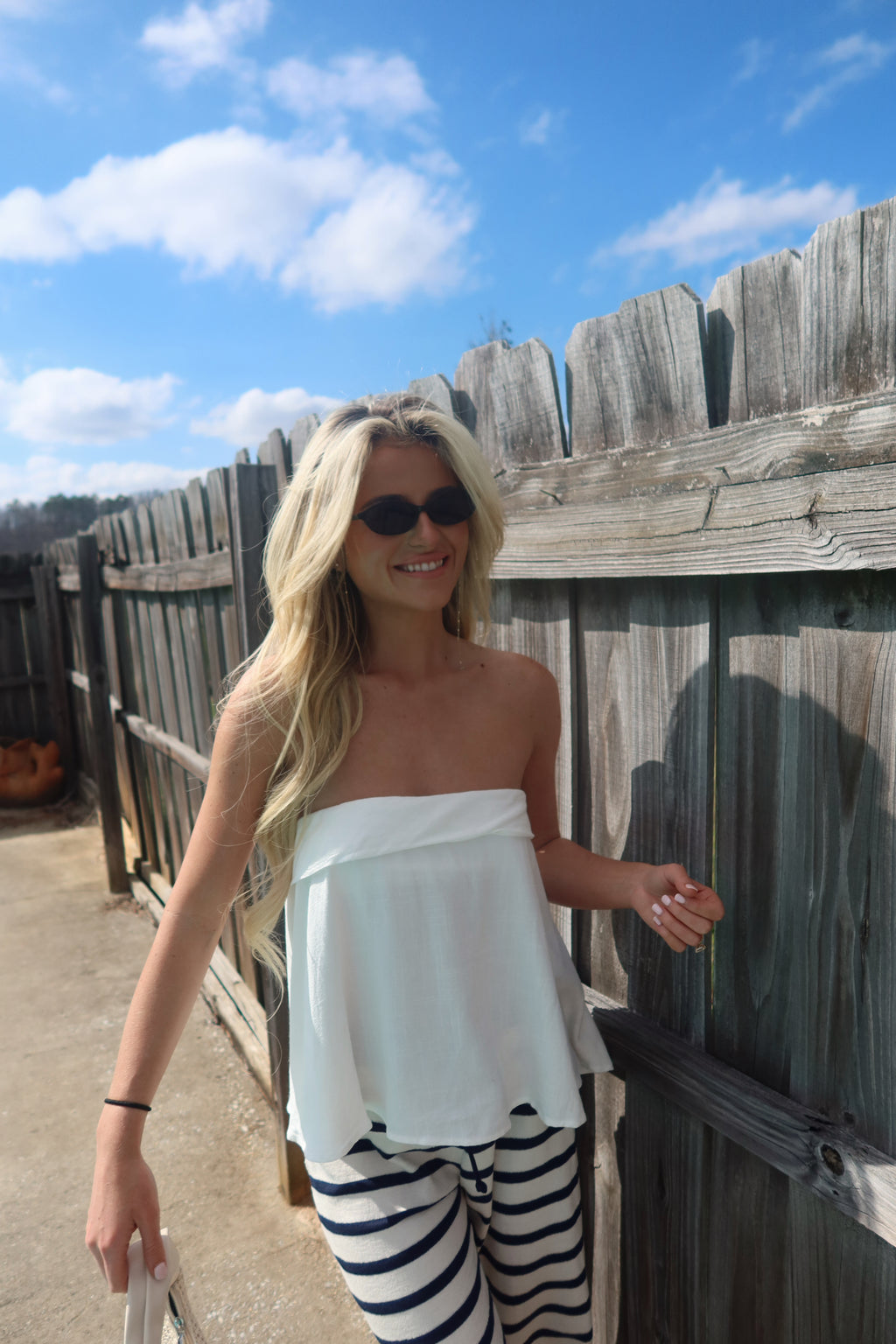 Ease Linen Back Tie Top