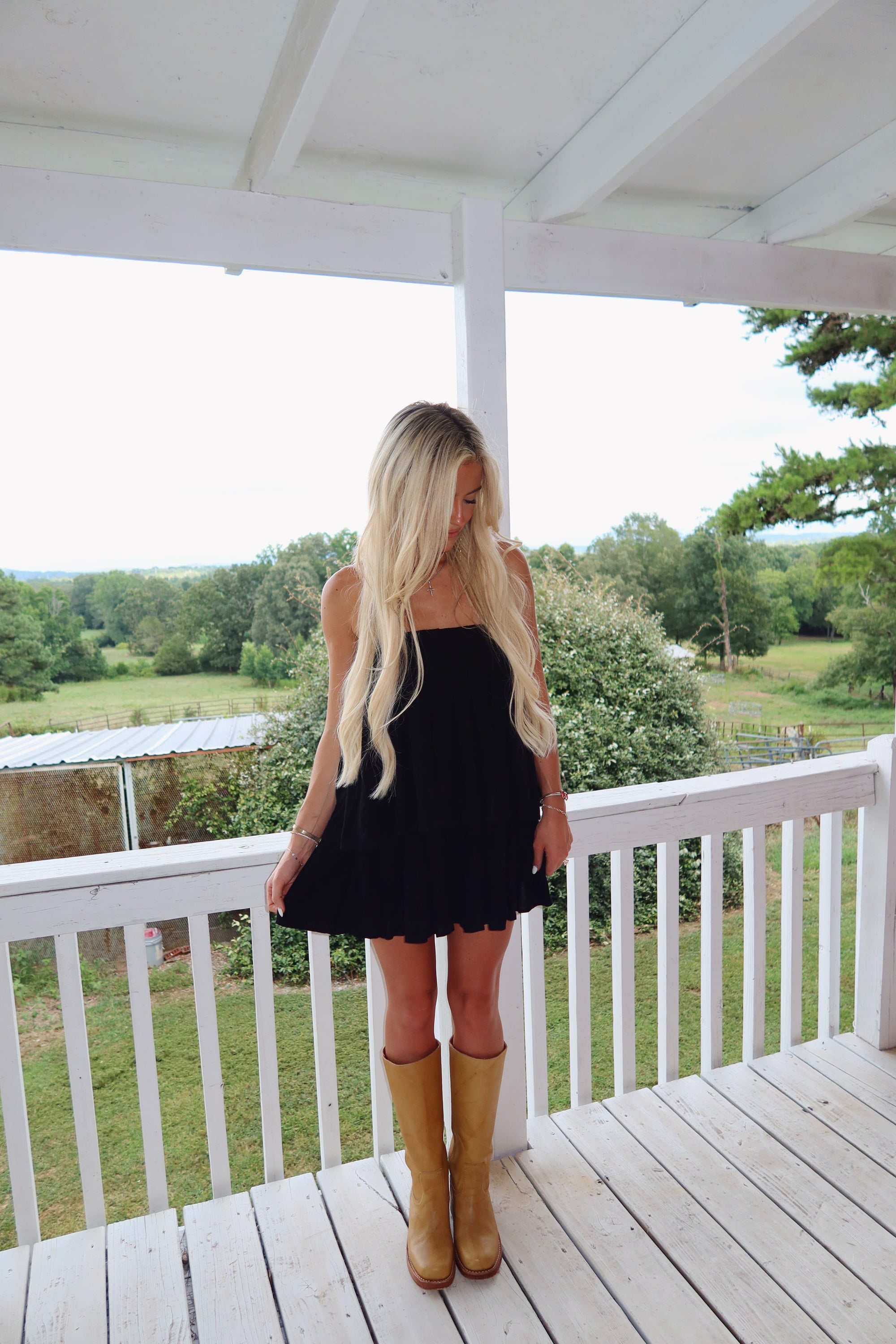Strapless Tiered Romper