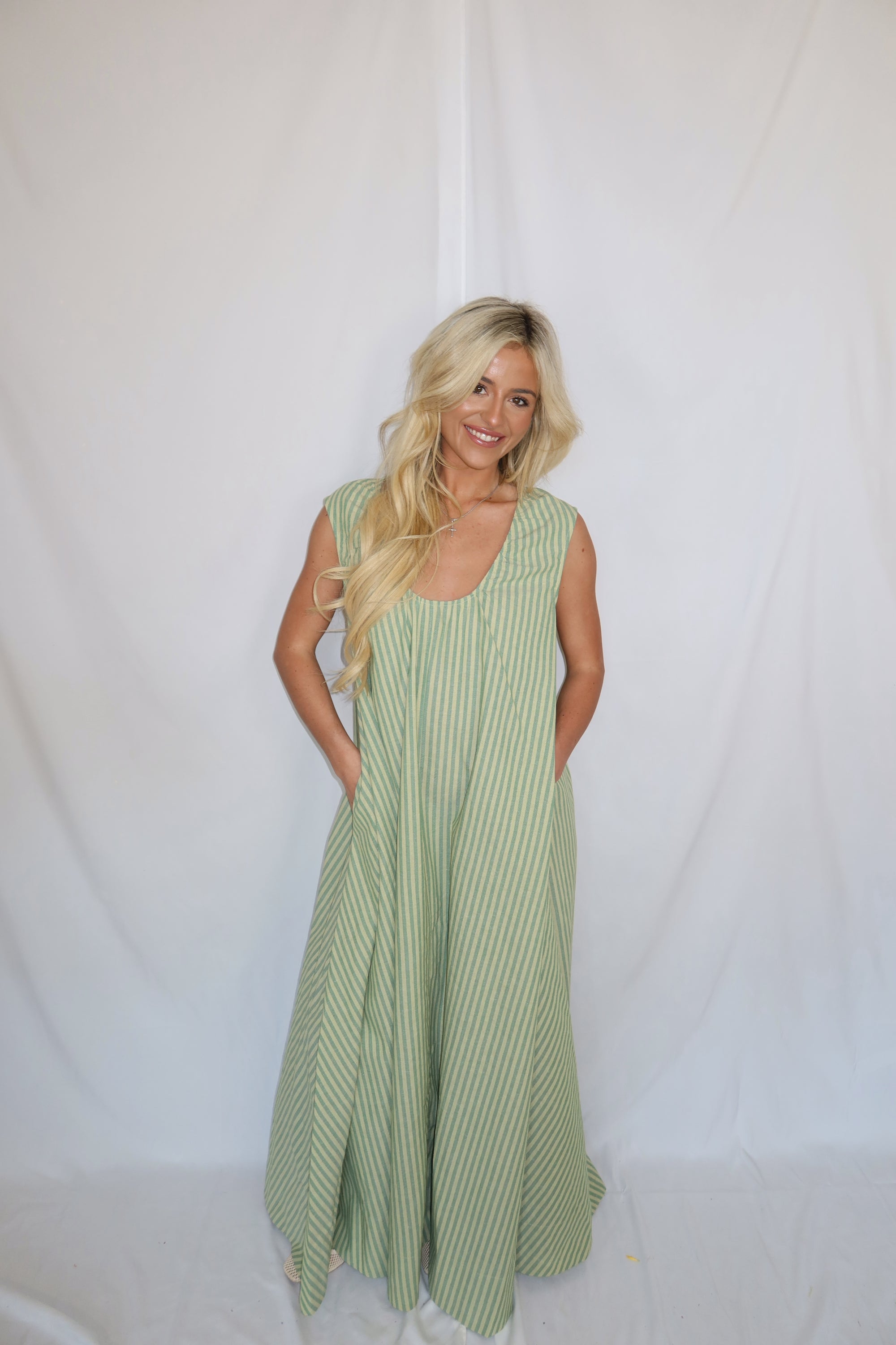 Violet Striped Maxi Dress
