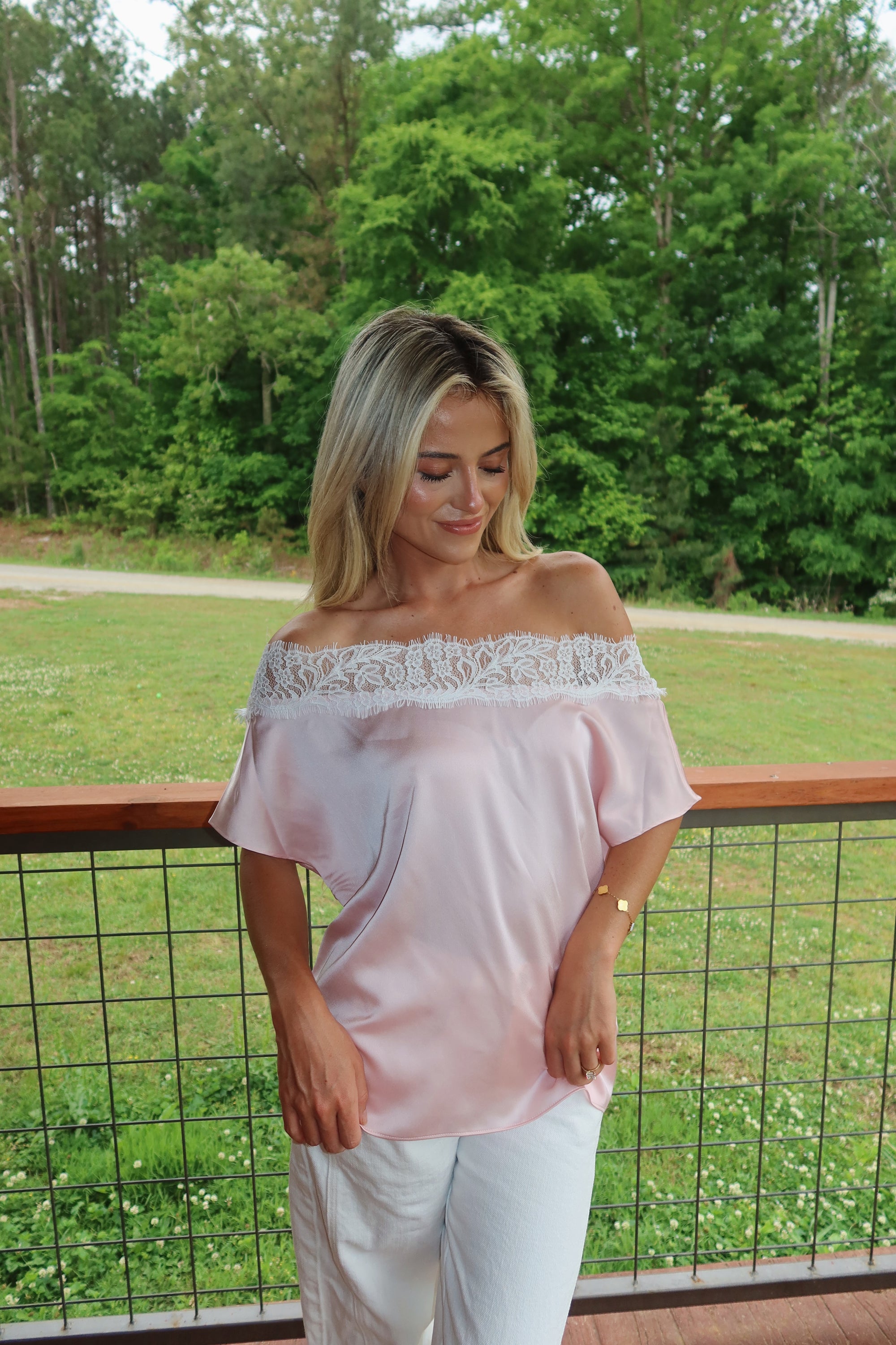 Stassi Satin Blouse (Pink)
