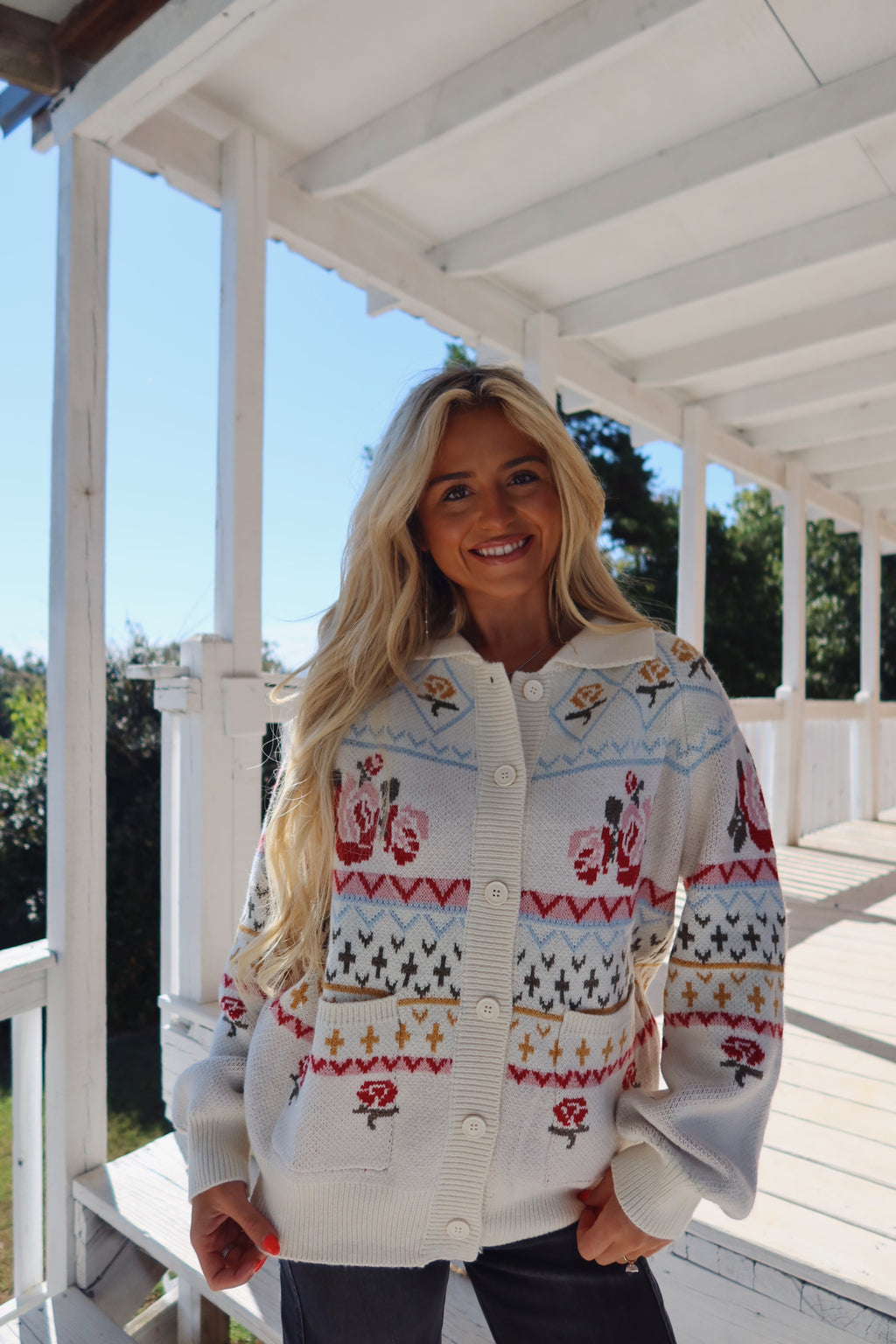 Floral Button Up Cardigan