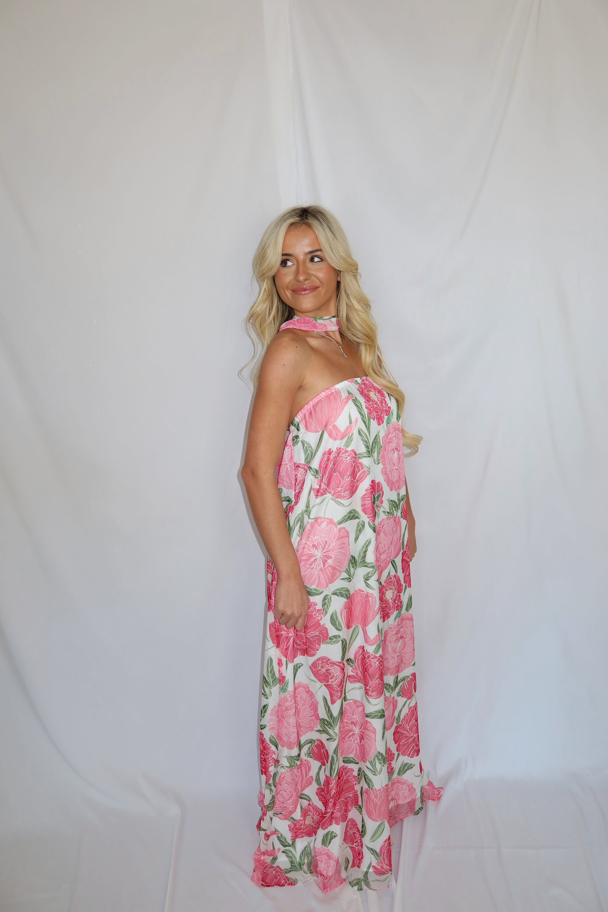 In Bloom Floral Maxi Scarf Dress