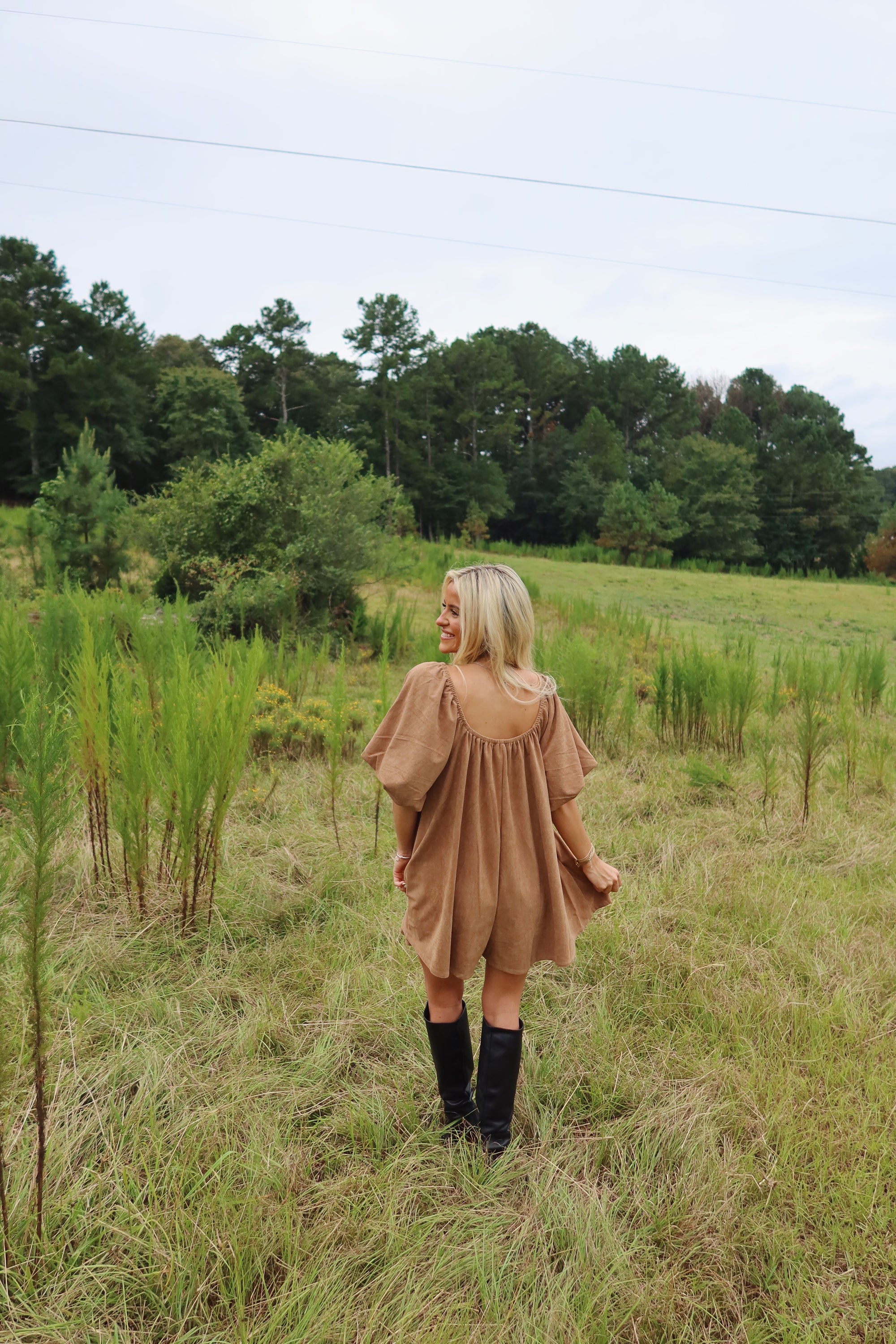 Suede Babydoll Romper