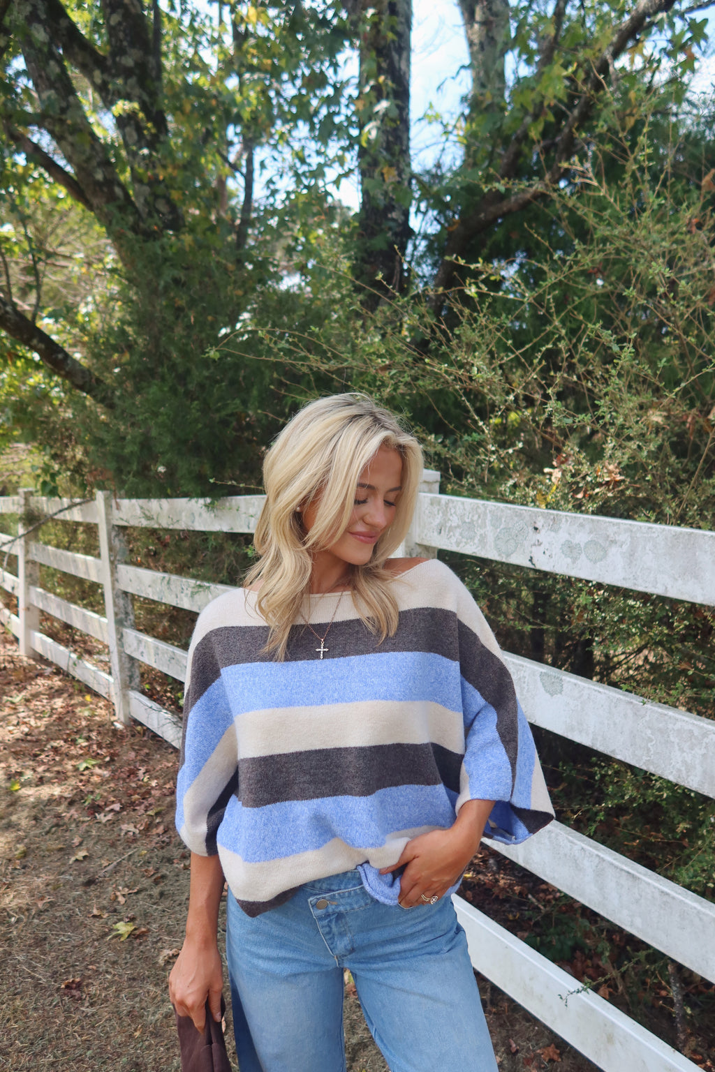 Katie Stripe Dolman Knit