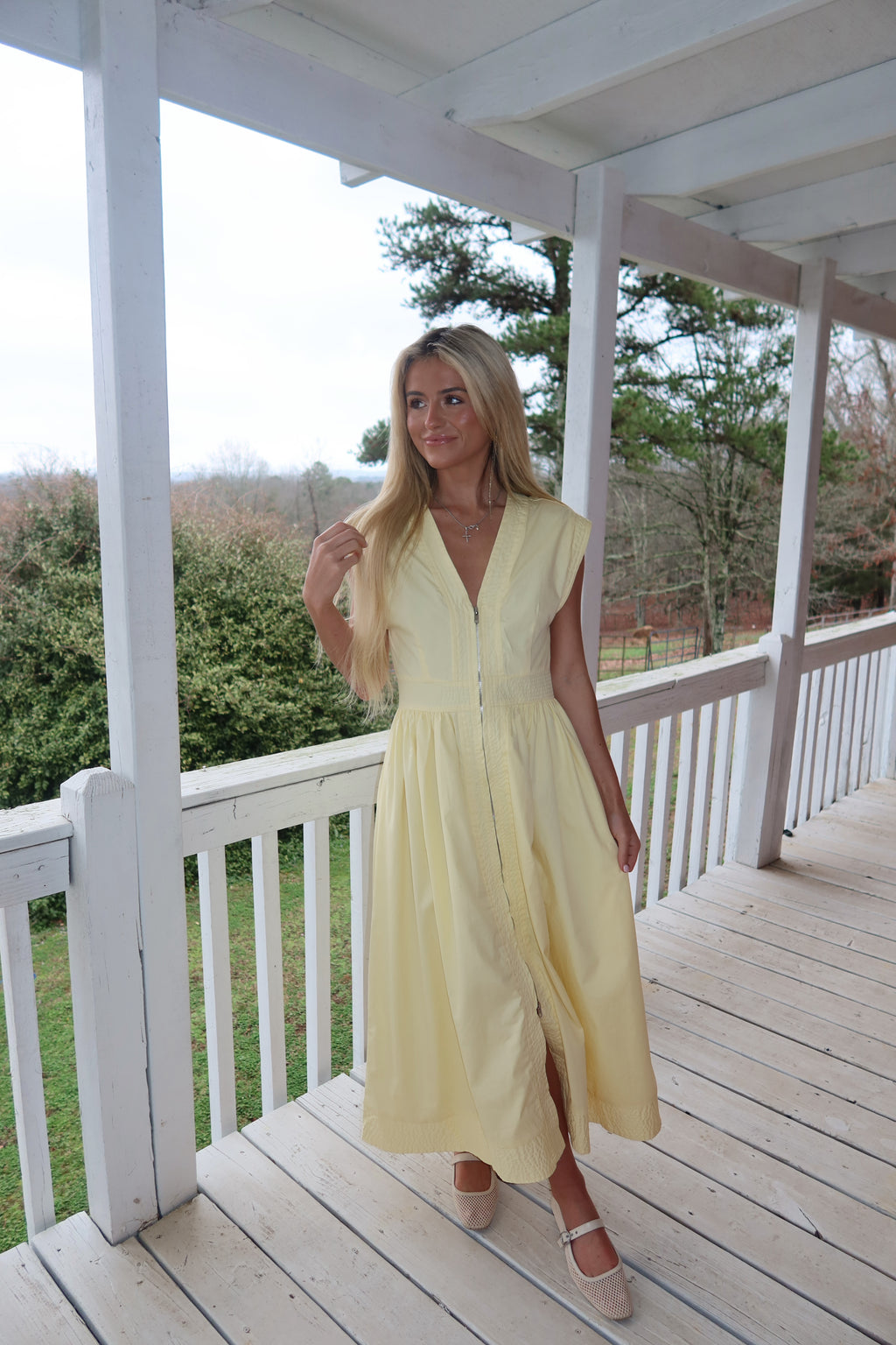 Mia Cap Sleeve Zip Midi Dress