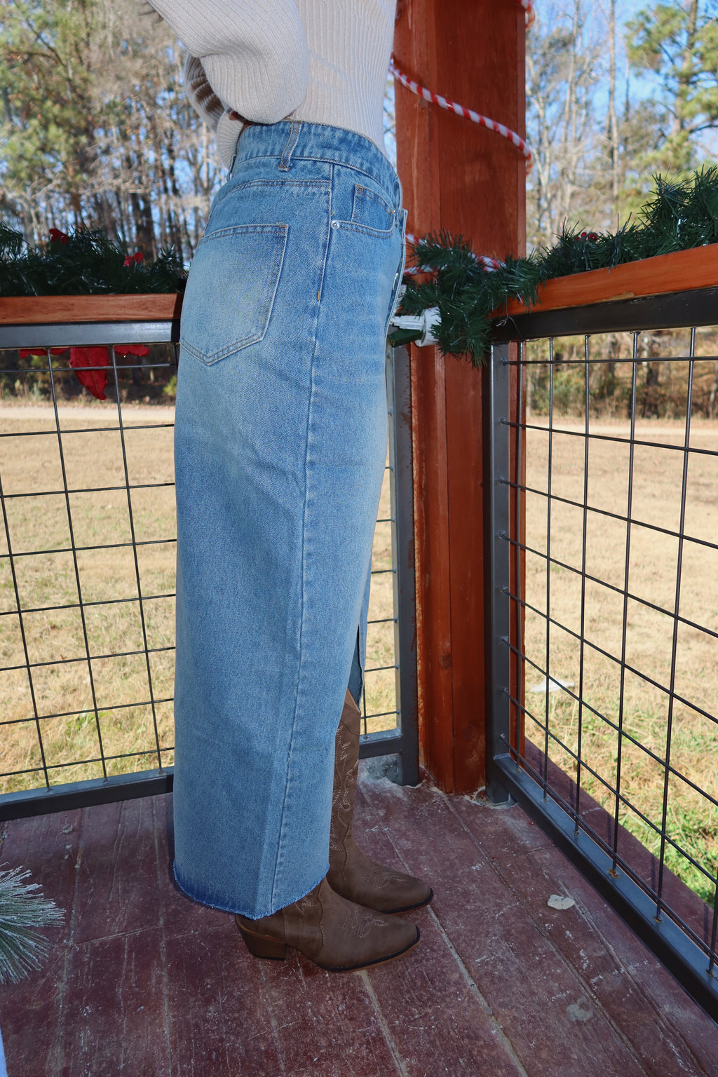 Dixie Denim Midi Skirt