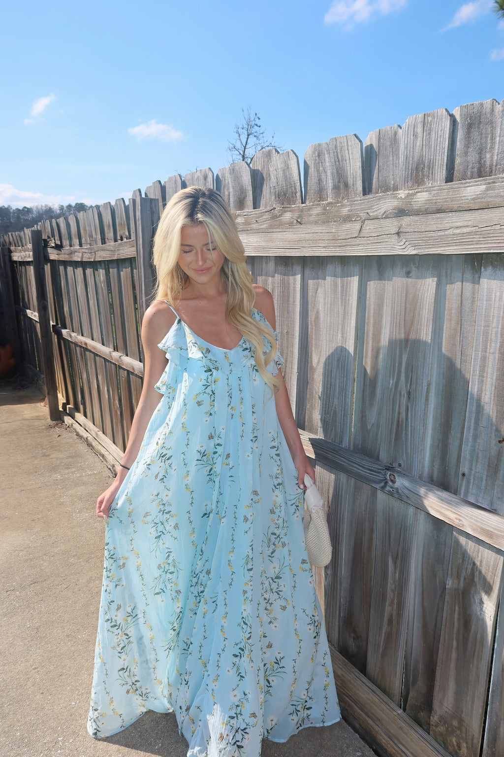 Celestine Ruffle Floral Maxi Dress
