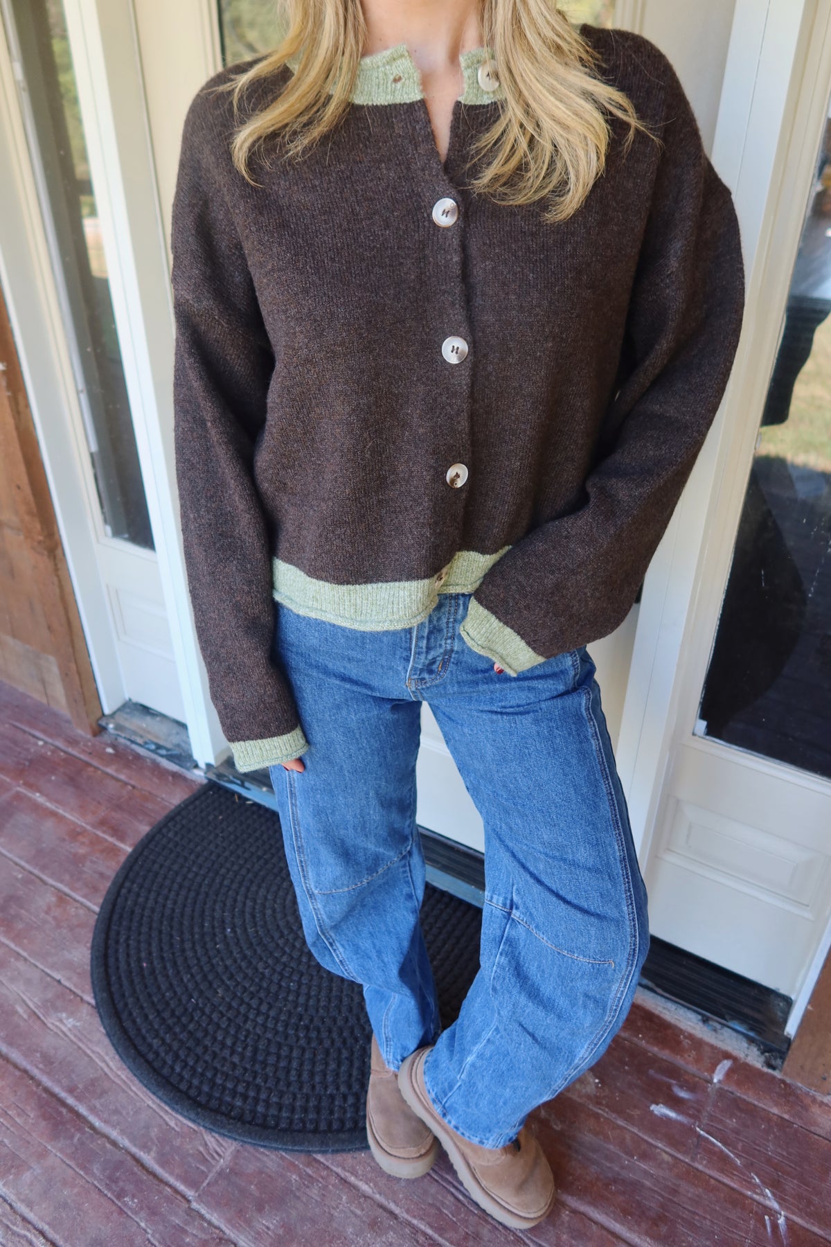 Allie Contrast Trim Cardigan