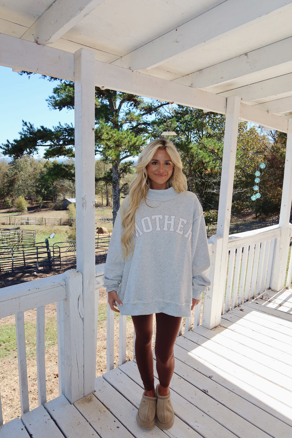 Mother Embroidered Mock Neck