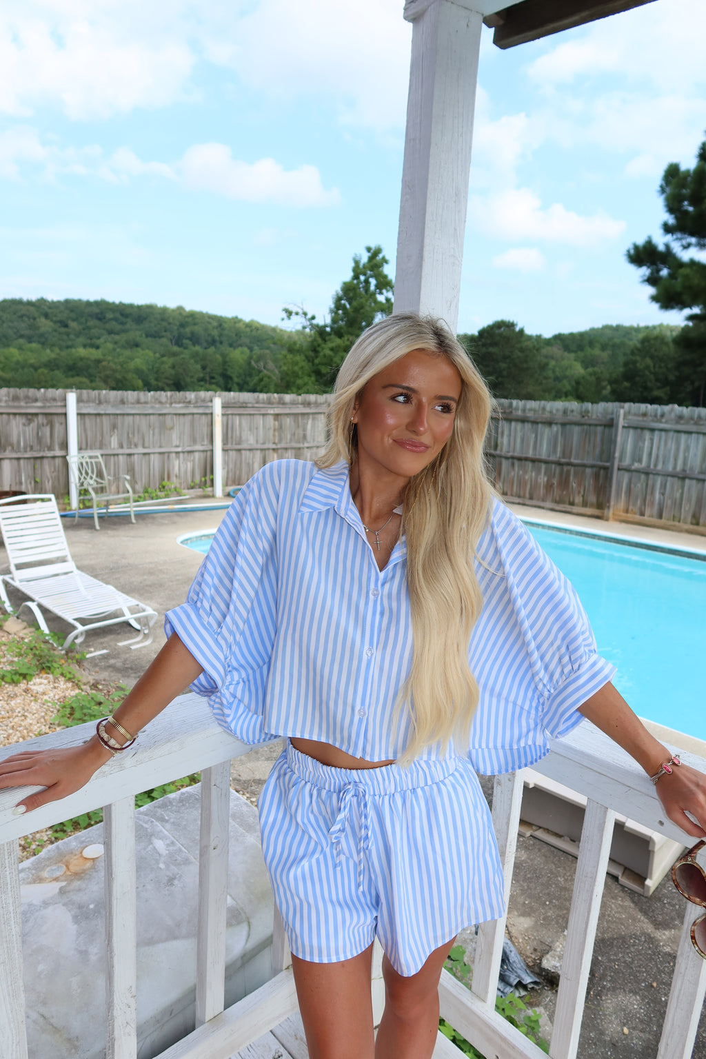 Coastal Striped Set-blue