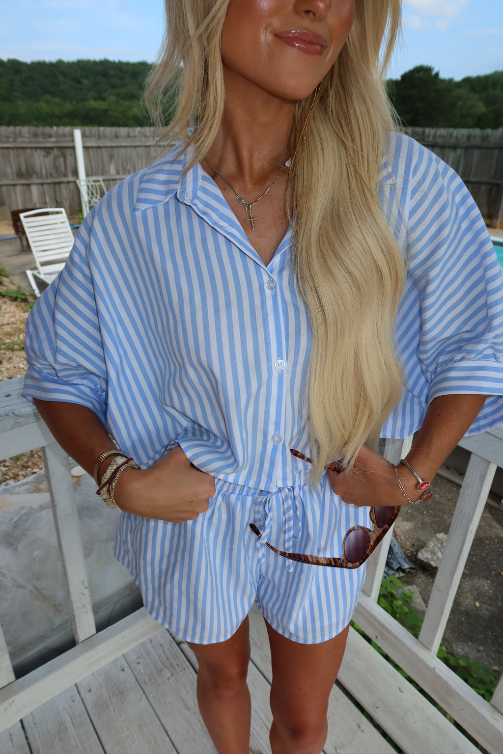 Coastal Striped Set-blue