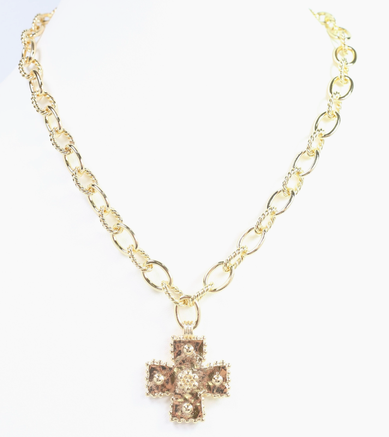 Maria Cross Charm Necklace