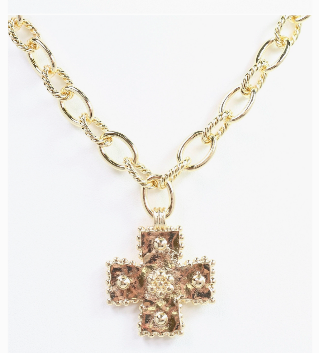 Maria Cross Charm Necklace